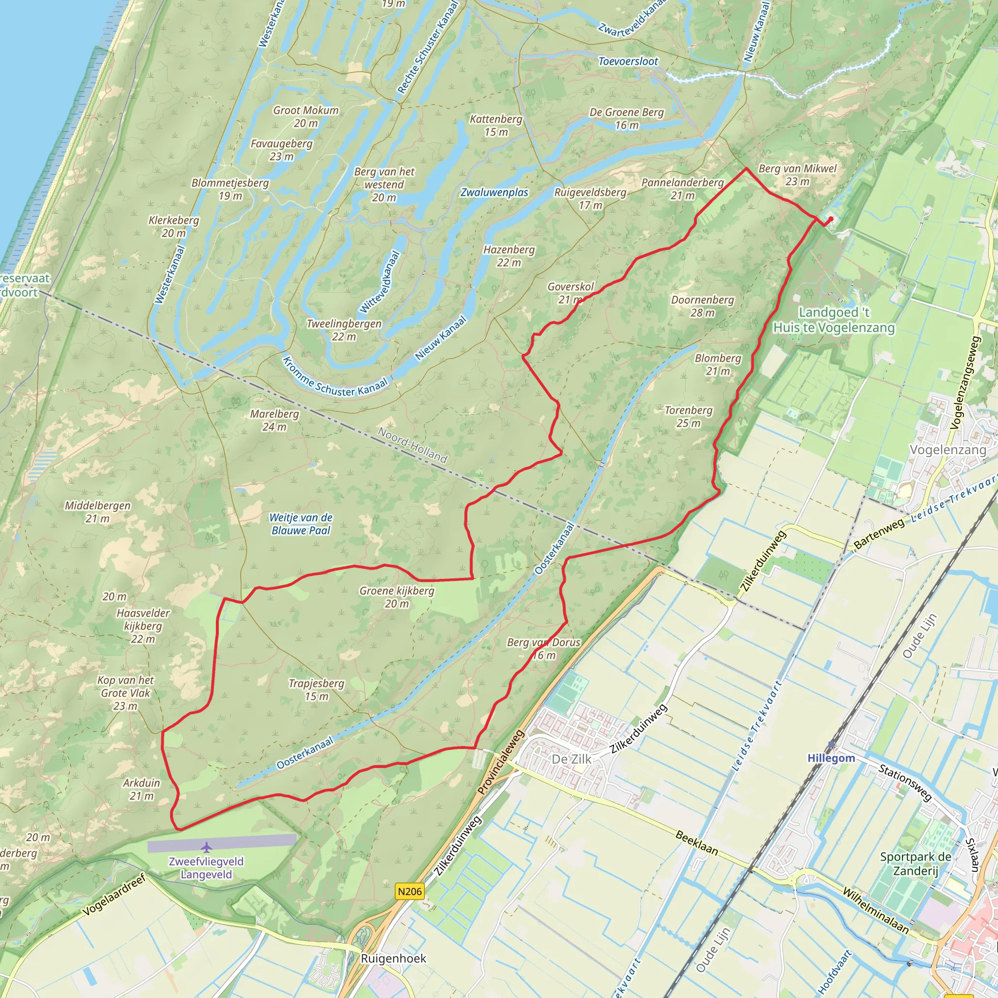 Dooie Hoek, De Wouwen and Panneland Loop mobile static map