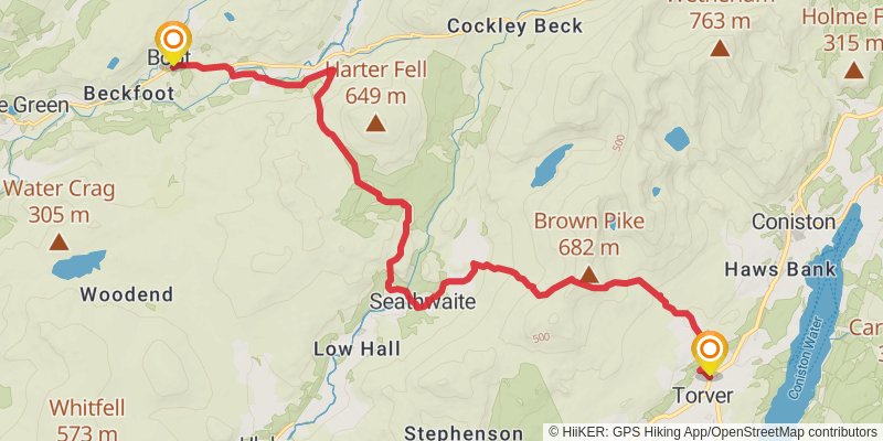 Wordsworth Memorial Way stage 14 Map