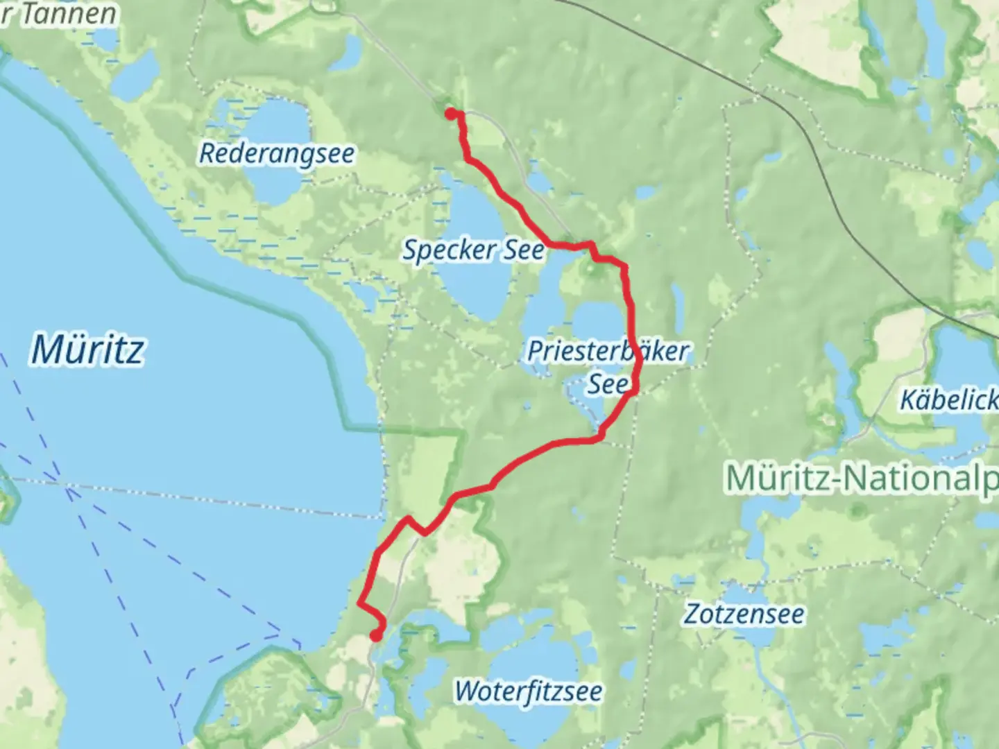 An image depicting the trail Schwarzenhof to Boeker Muhle Walk via Boeker Forst and its surrounding area.