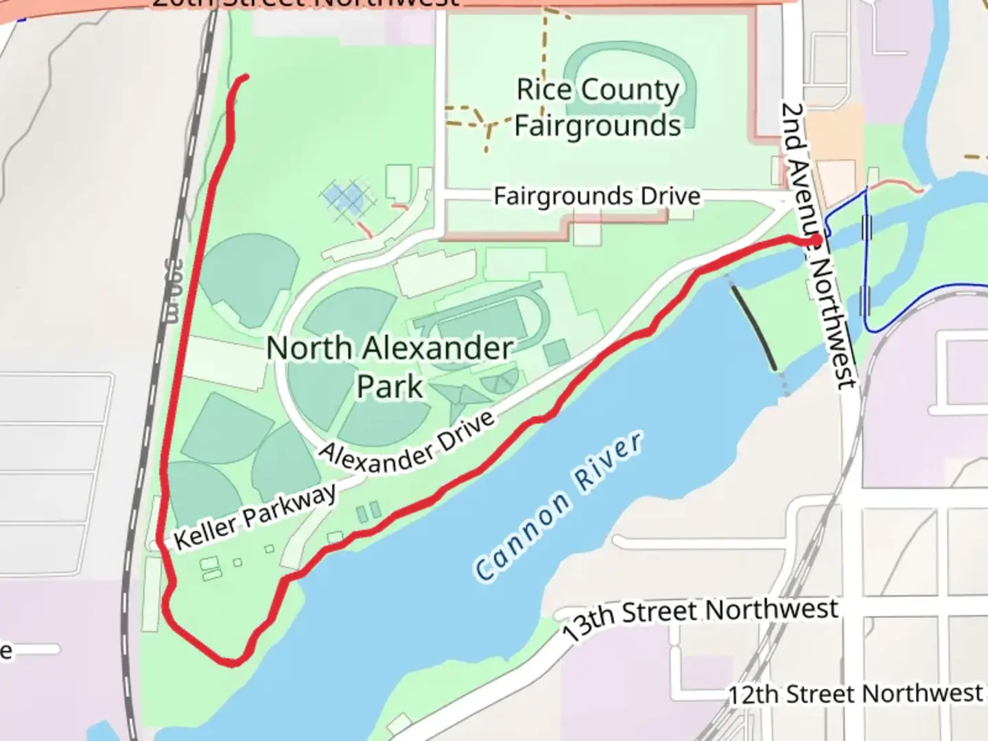 An image depicting the trail Alexander Park Trail and its surrounding area.