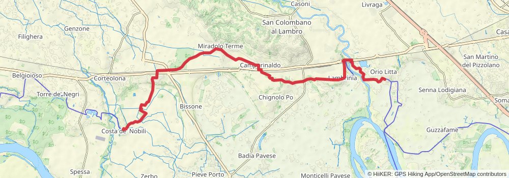 Via Francigena stage 80 Map