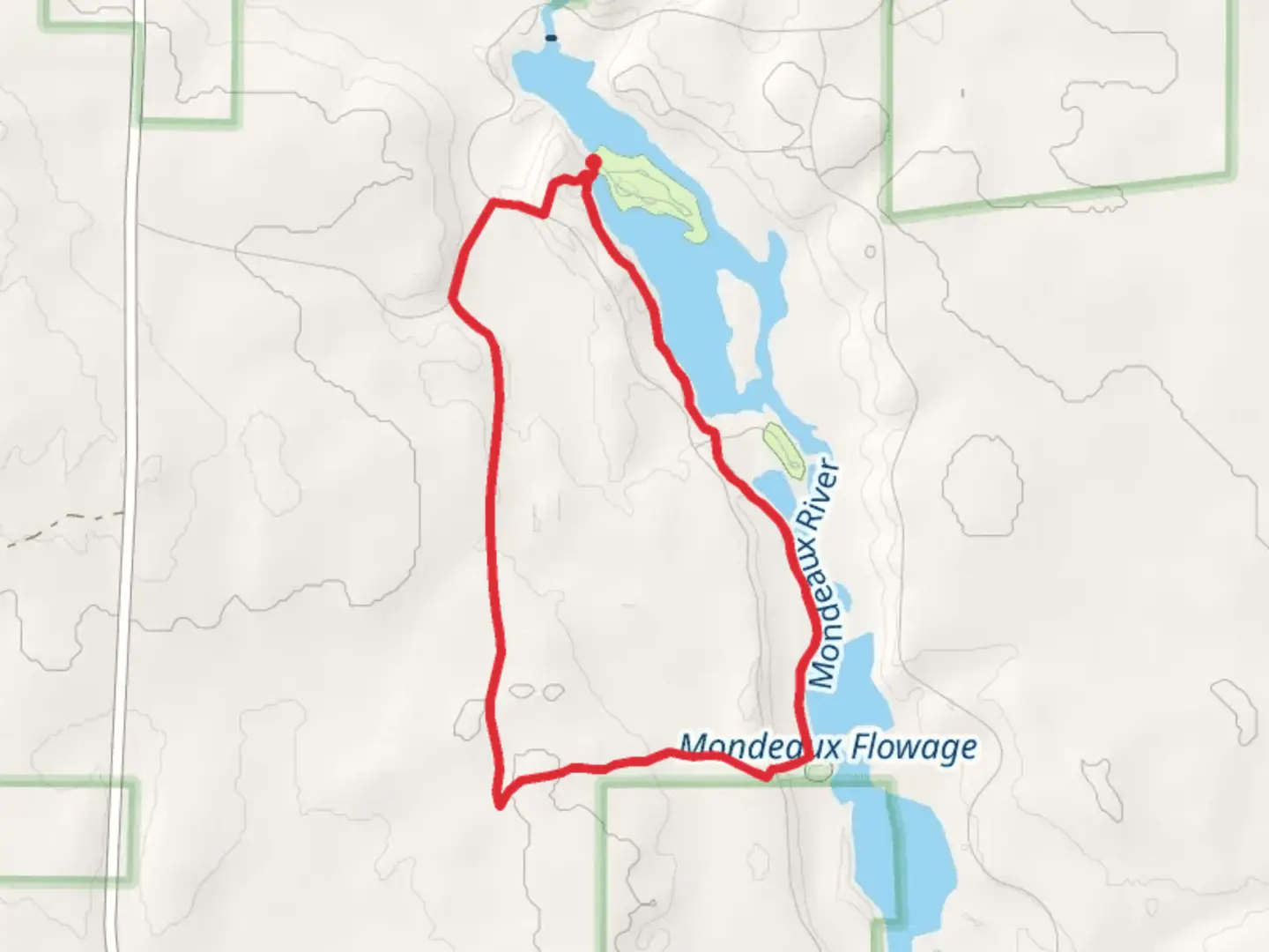 An image depicting the trail Ice Age Trail and Glacial Spring Loop and its surrounding area.