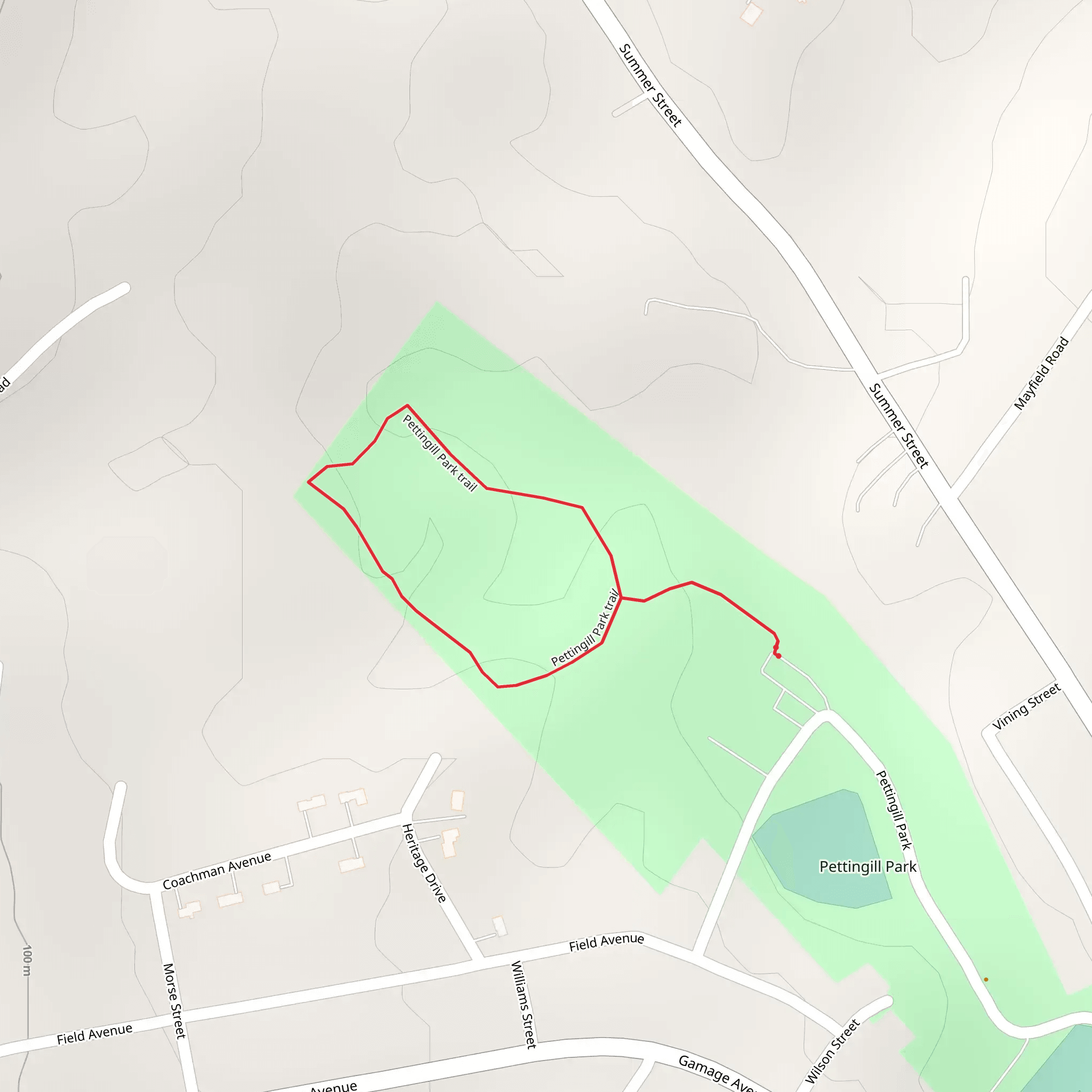 Pettingill Park Loop Trail mobile static map
