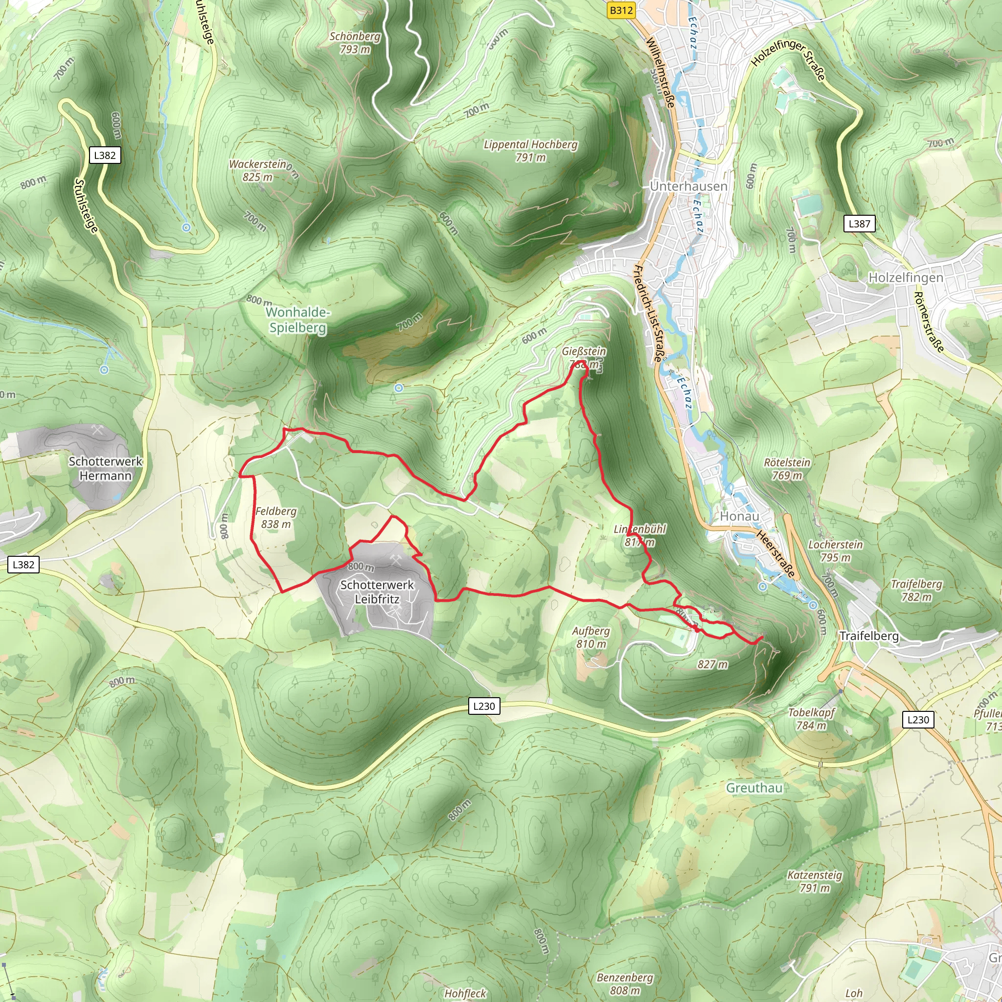 Gießstein and Linsenbuehl via Hochgehtraeumt mobile static map