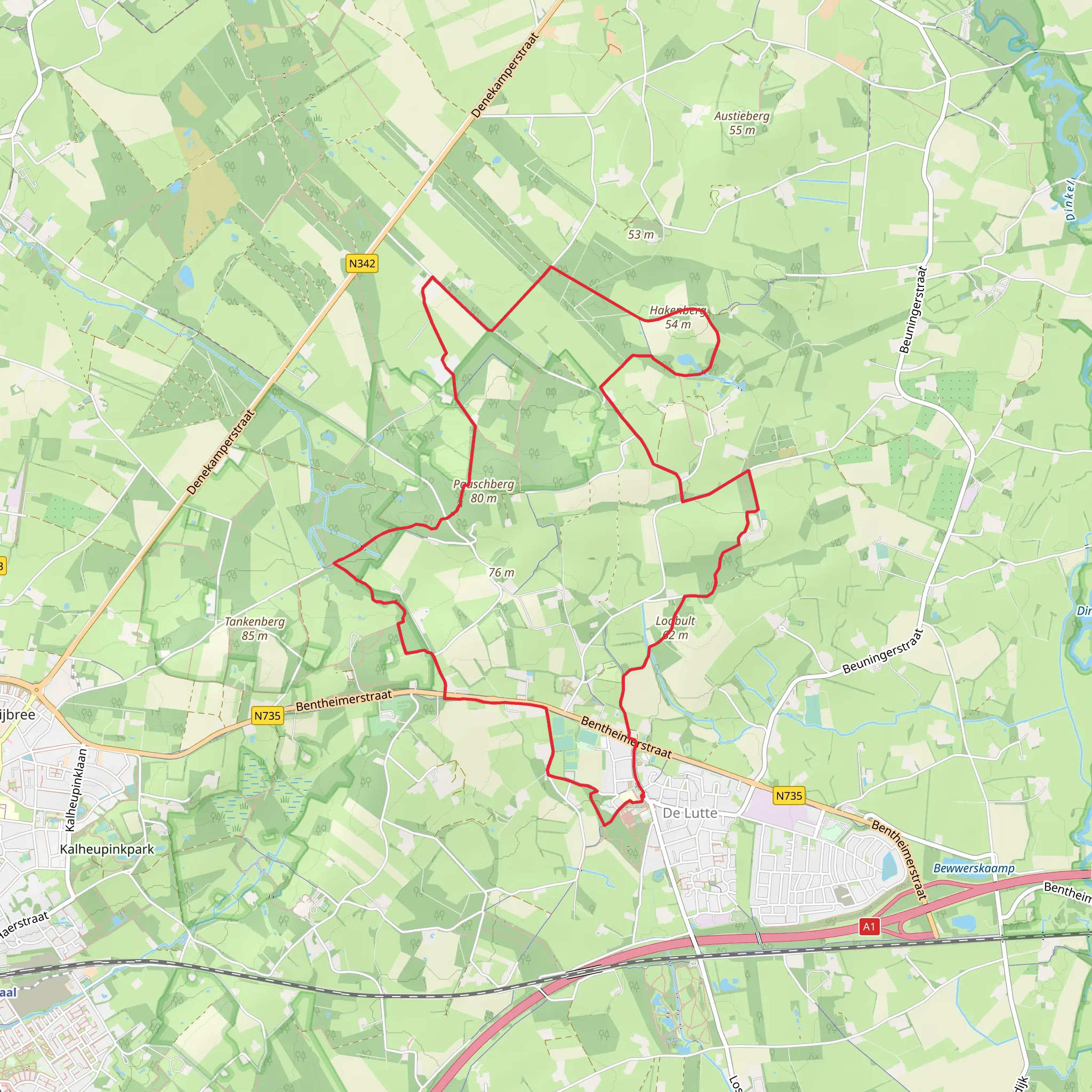 Hakenberg and De Hooge Lutte Loop mobile static map