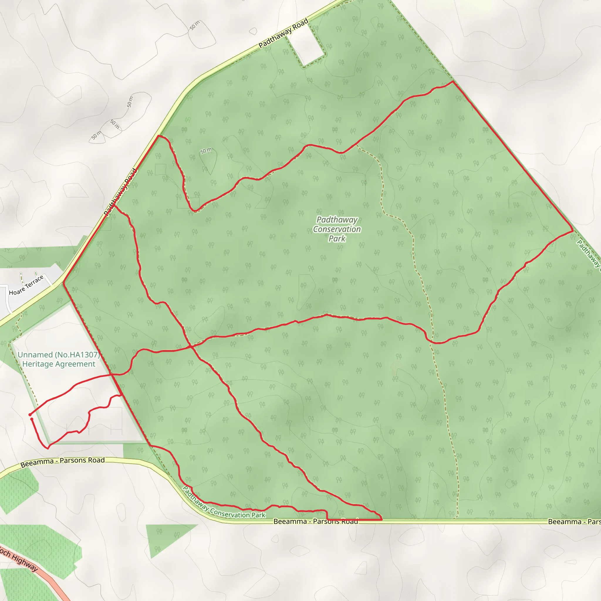 Extended Loop of Padthaway Conservation Park mobile static map