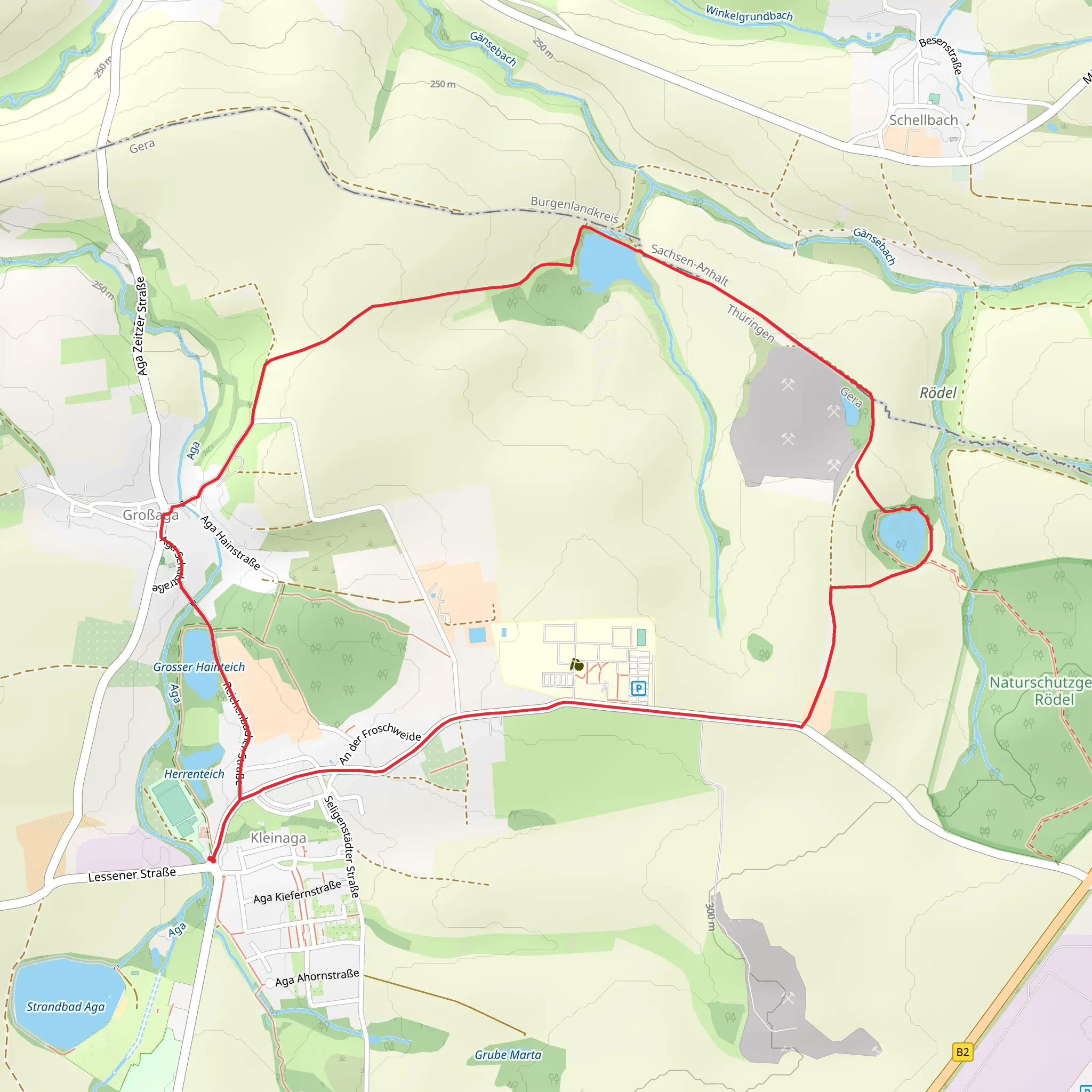 Grosser Hainteich in Kleinaga mobile static map