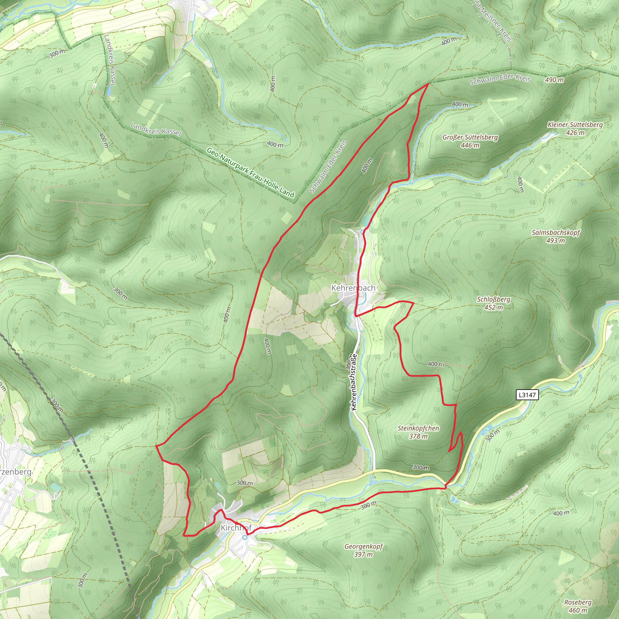 Kirchhoefer Rundweg and Saelzerweg mobile static map