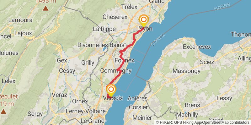 Camino Rheineck - Geneva stage 25 Map