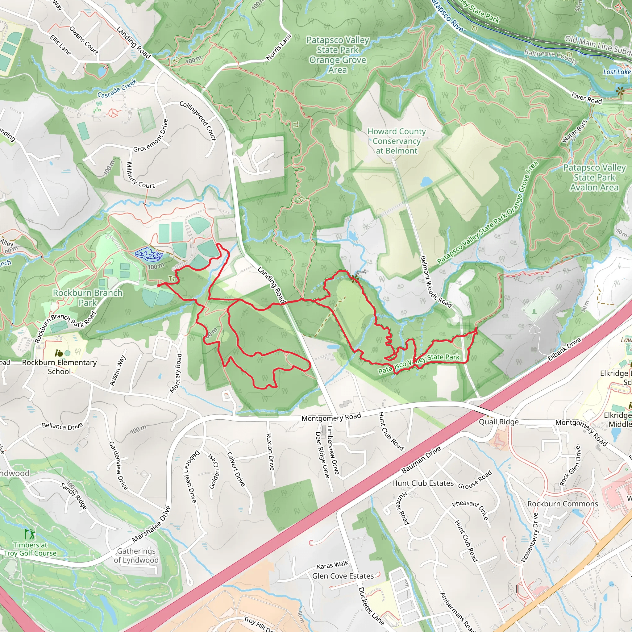 Rockburn, Nacho and Nu Loop Trail mobile static map