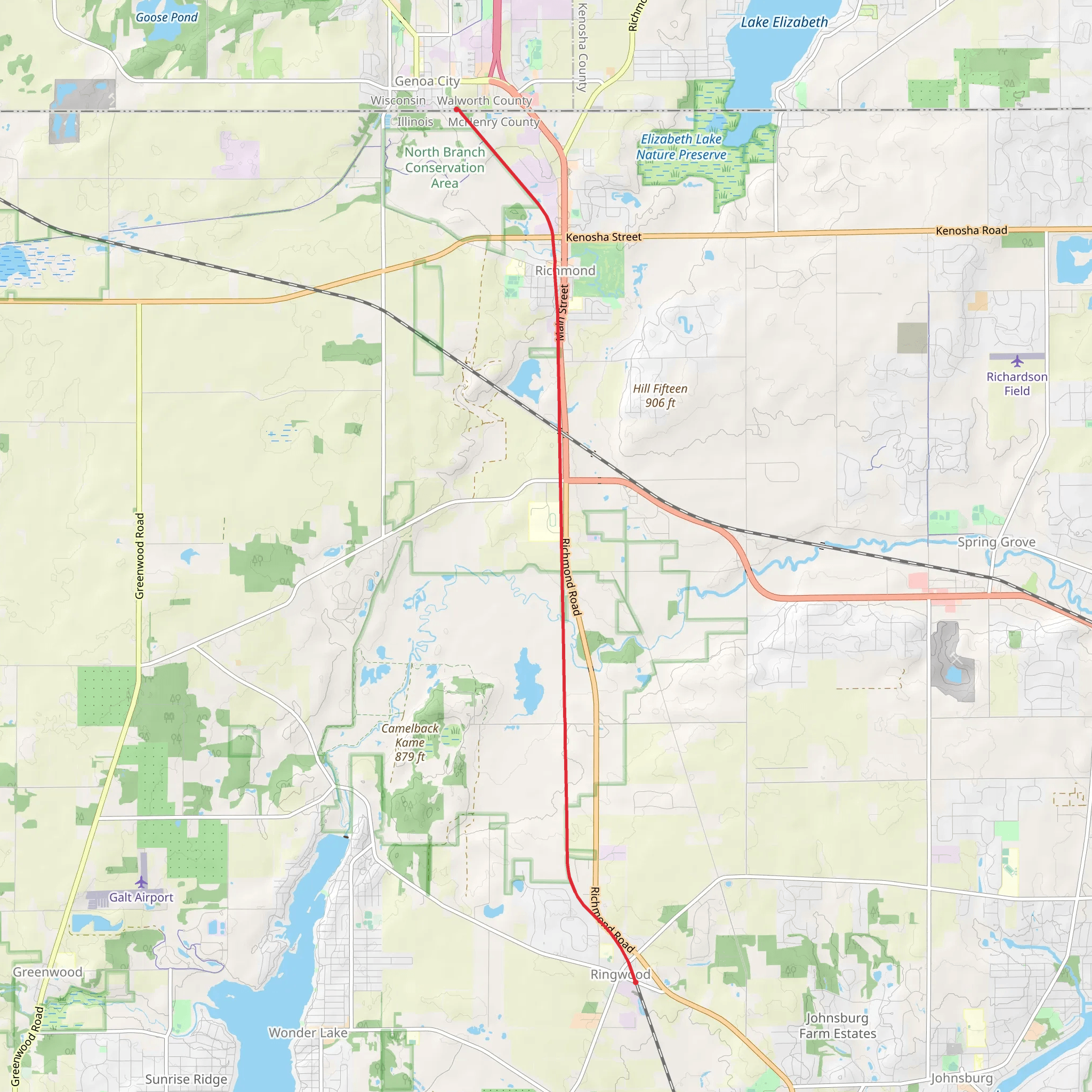 McHenry County Prairie Trail mobile static map