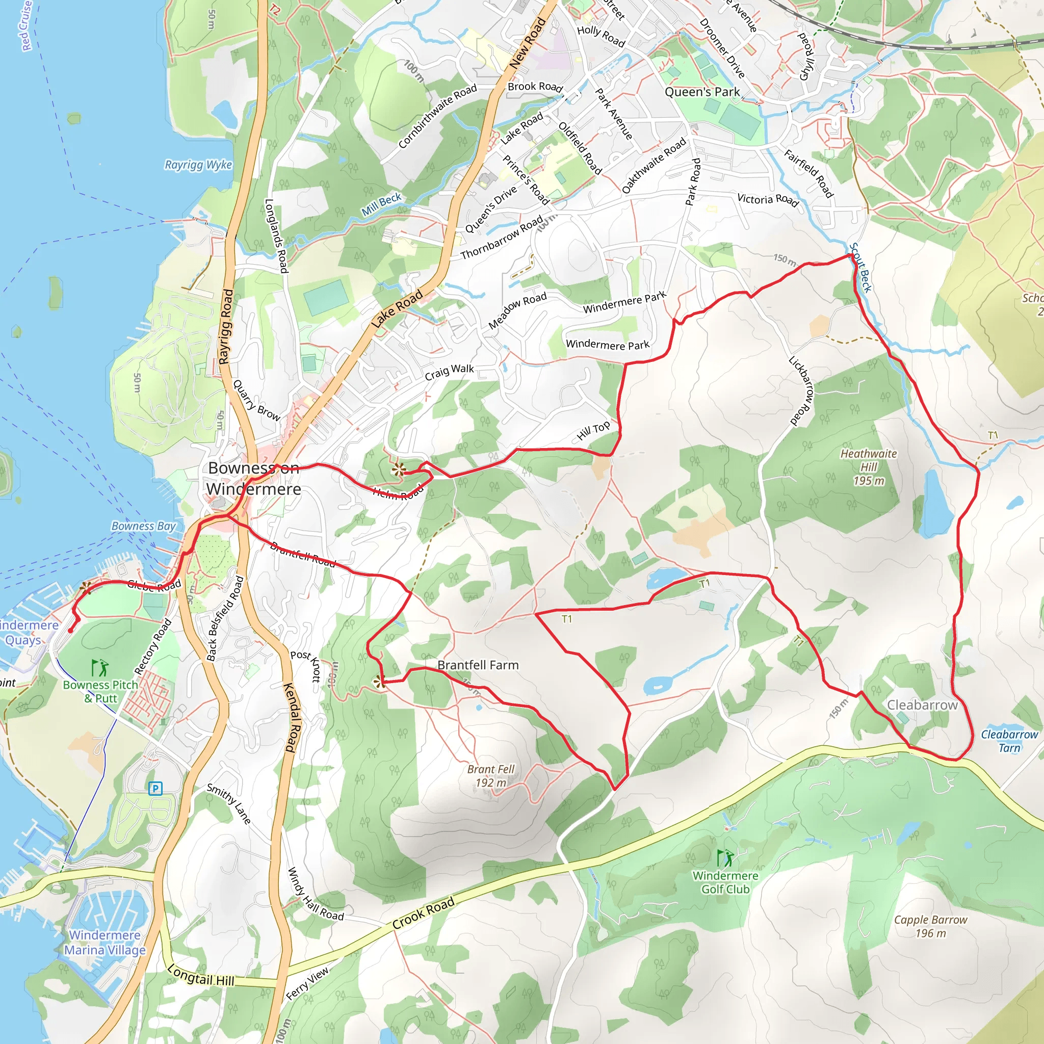 Bowness on Windmere Loop mobile static map