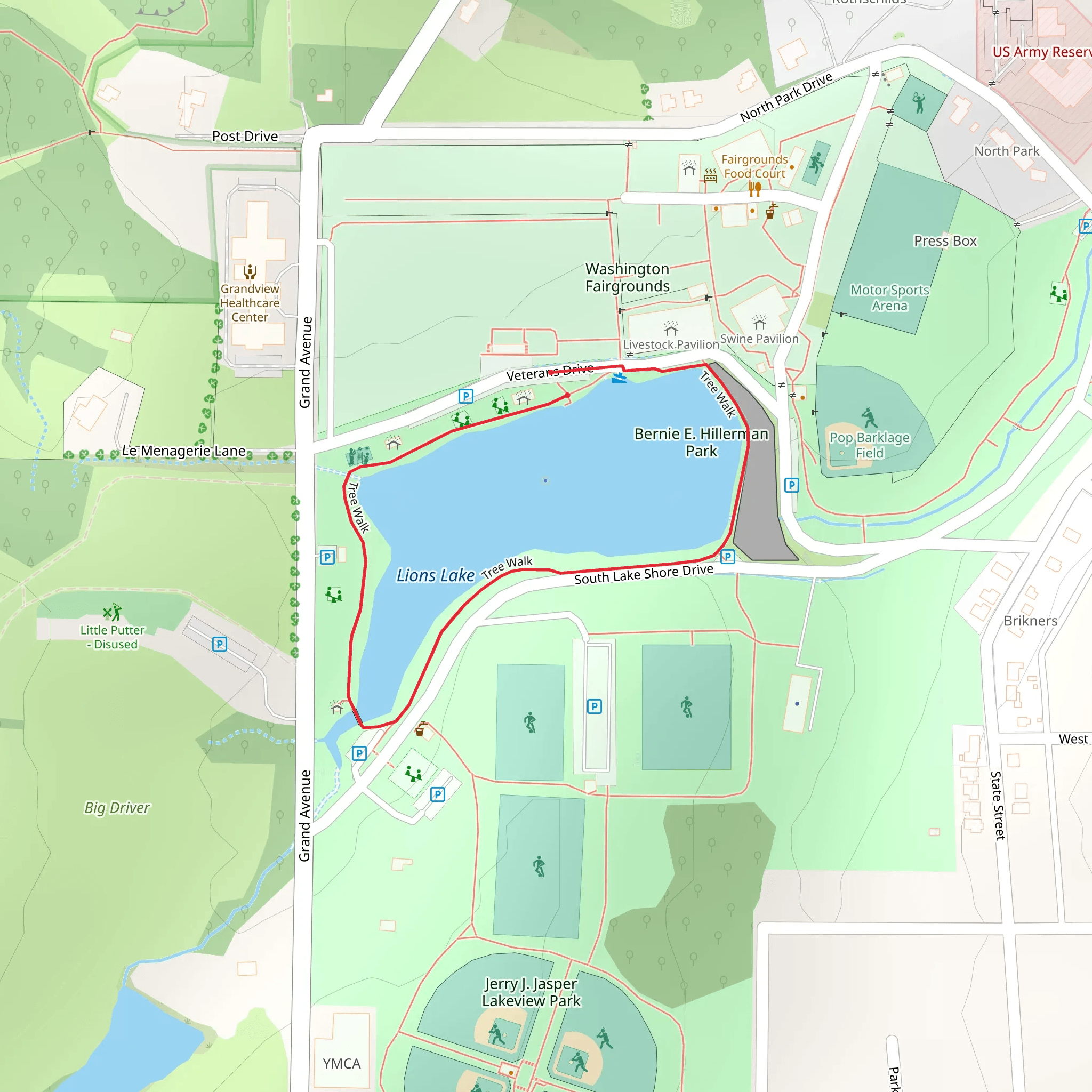 Lions Lake Loop via Tree Walk mobile static map