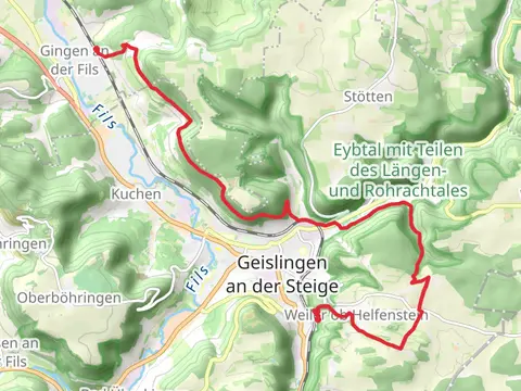 Gingen to Geislingen Walk via Kuhfels