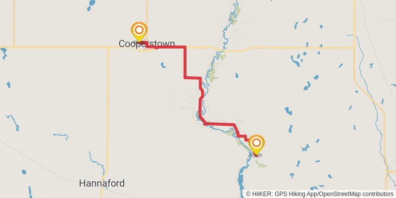 North Country Trail - North Dakota stage 17 Map