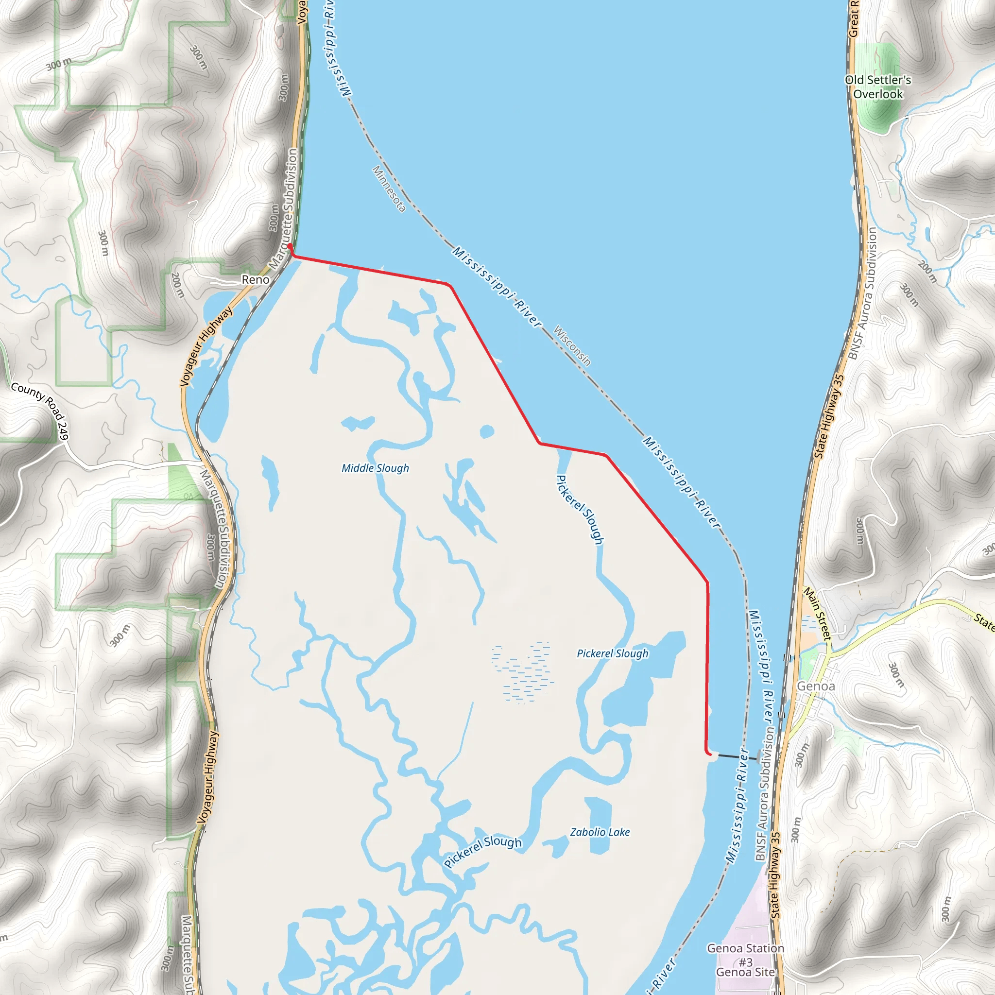Mississippi River - Lake and Dam 8 mobile static map