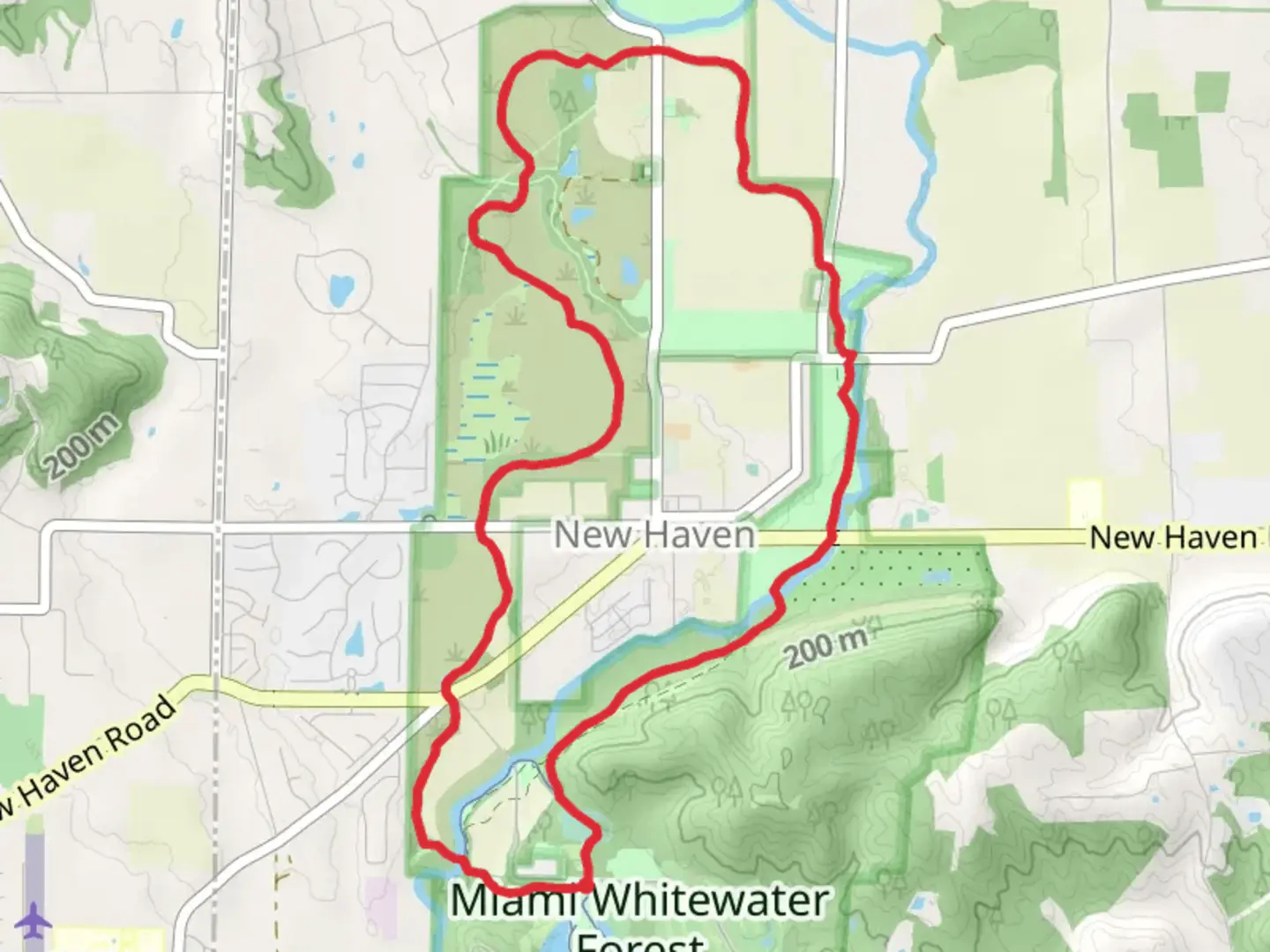 An image depicting the trail Shaker Trace Outer Loop and ADT and its surrounding area.