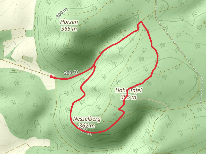 Hohe Tafel and Nesselberg Loop mobile static map