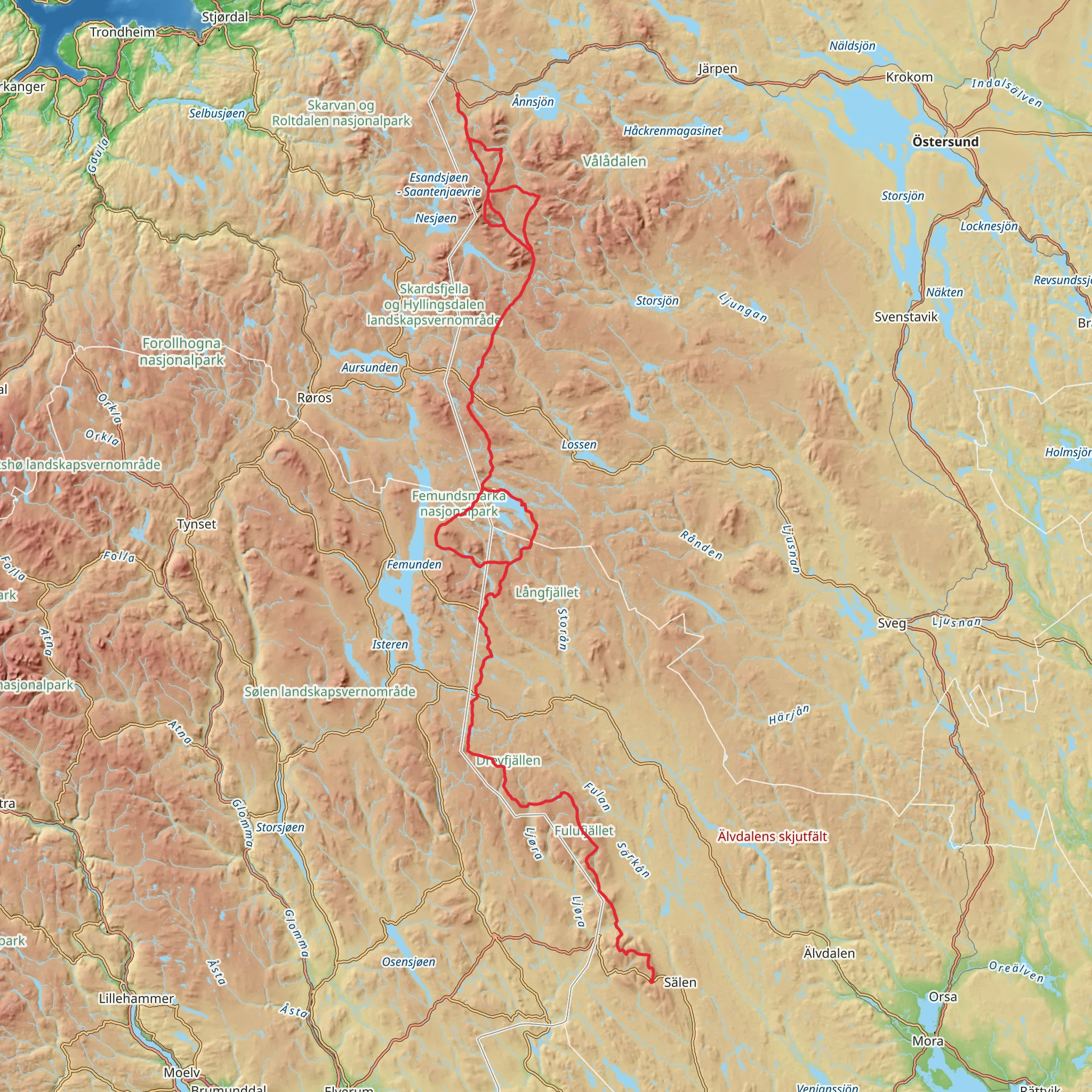 Kungsleden South mobile static map