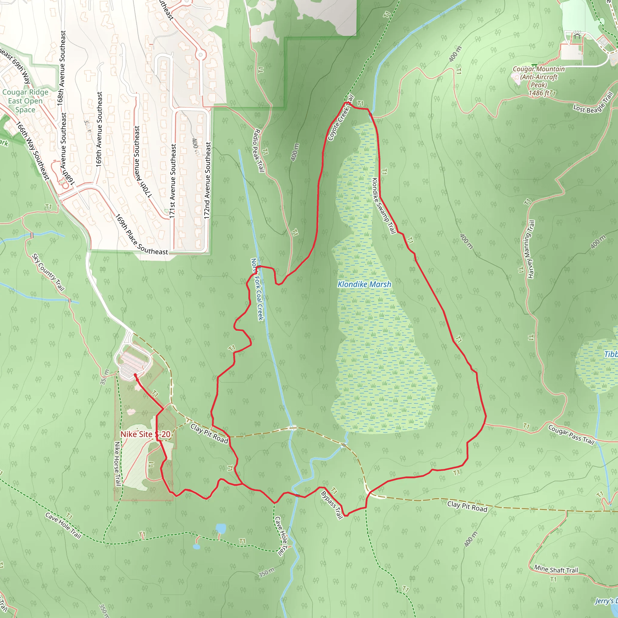 Coyote Creek Trail and Klondike Swamp Trail mobile static map