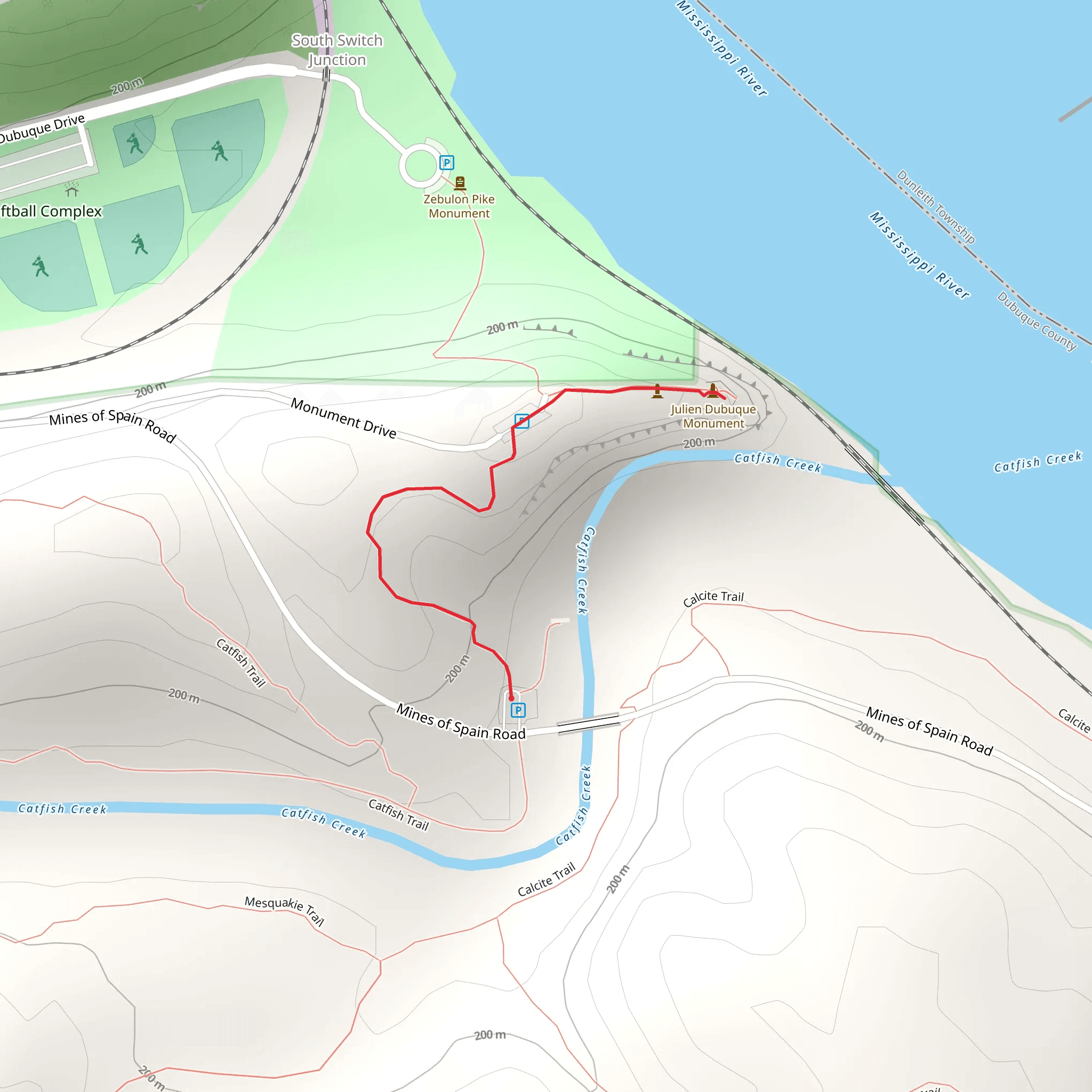 Julien Dubuque Monument mobile static map