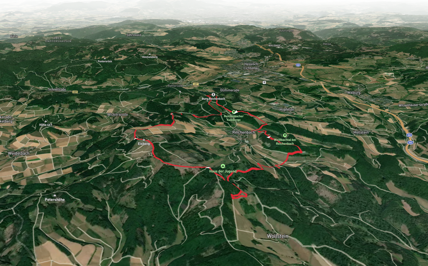 Eisberg, Burg Reichenbach and Schlossberg via Premiumweg Reichenbach and Grimmsteig