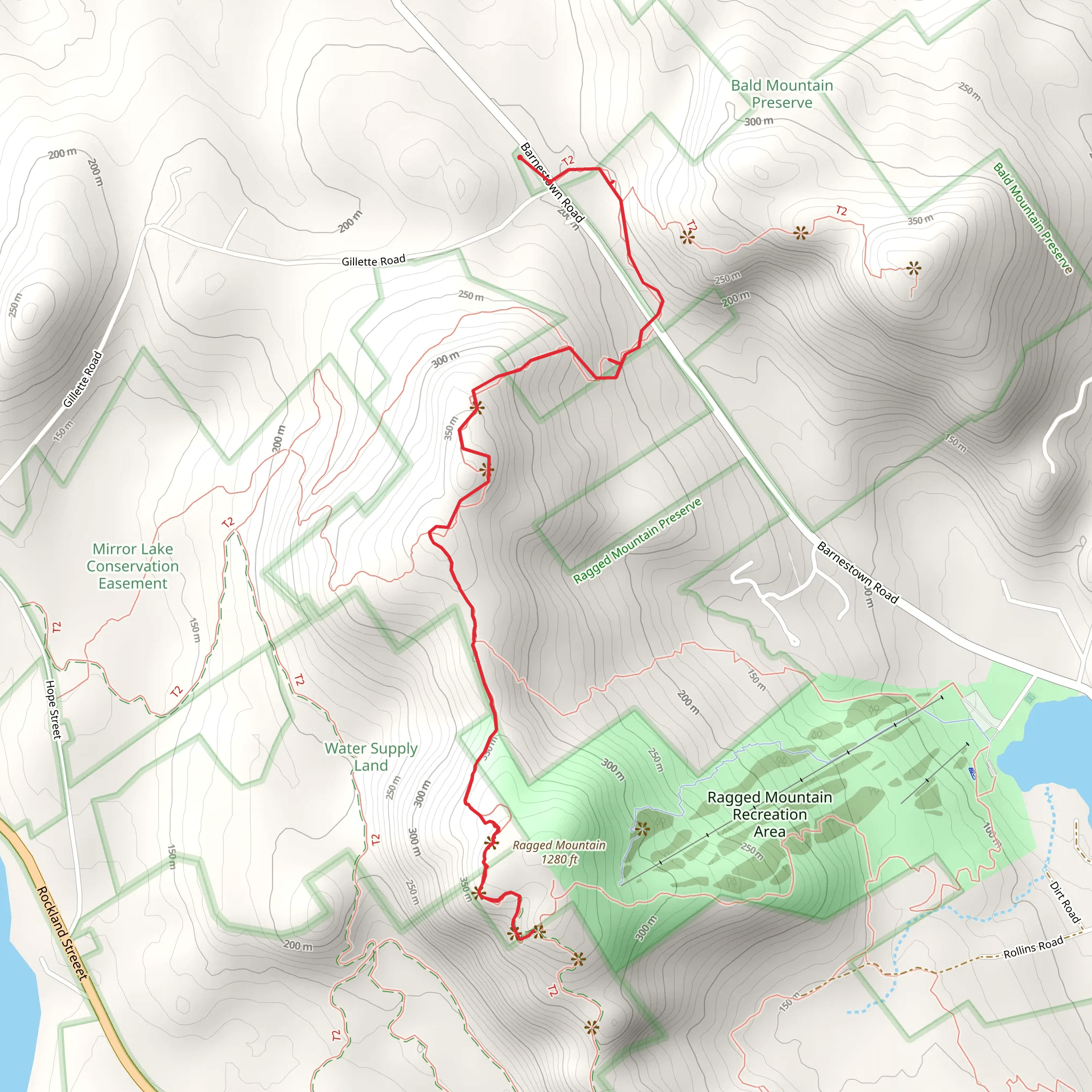 Little Ragged Mountain and Ragged Mountain mobile static map