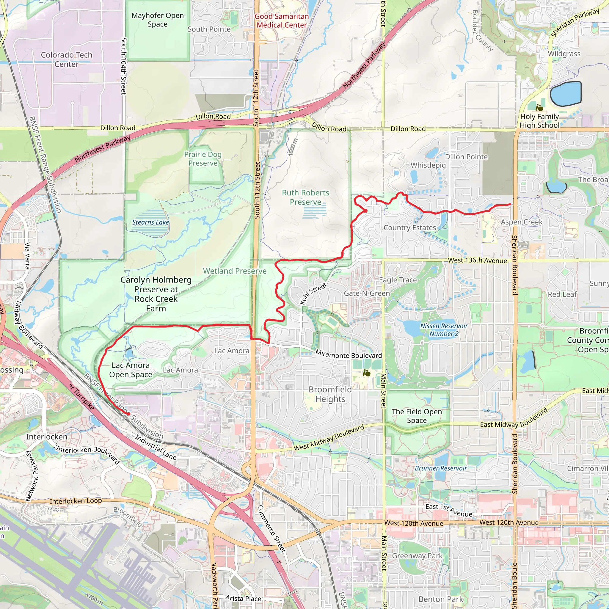 Lake Link Trail mobile static map