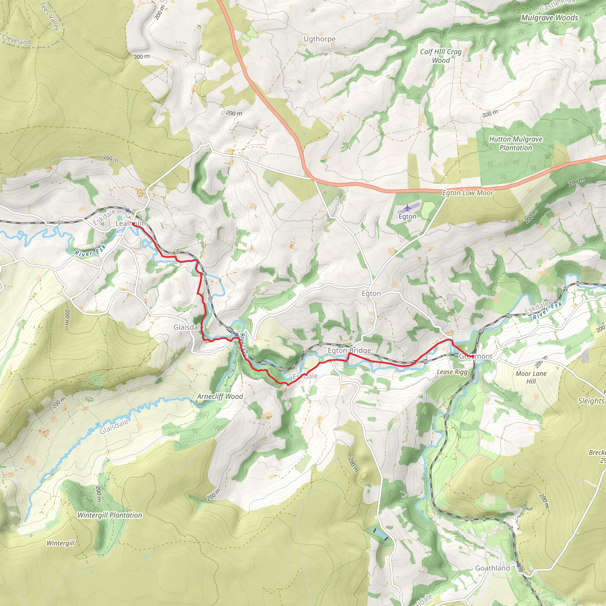 Esk Valley Walk along River Esk mobile static map
