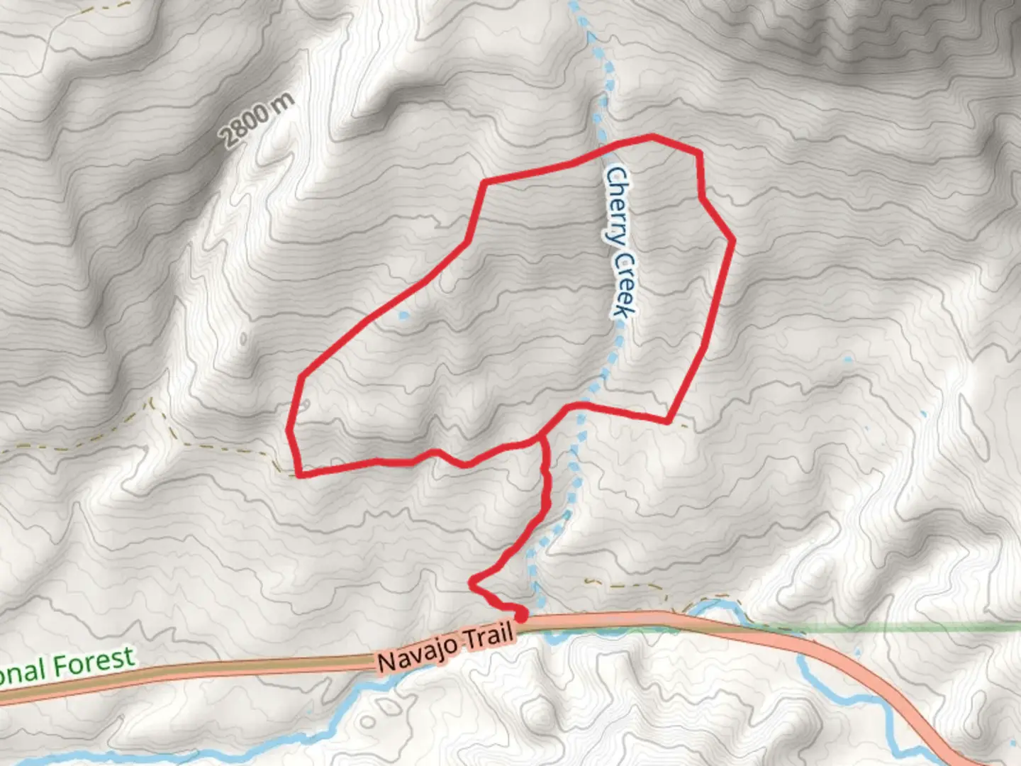 An image depicting the trail Cherry Creek Loop and its surrounding area.