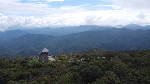 An image depicting the trail Wayah Bald via Appalachian Trail and its surrounding area.