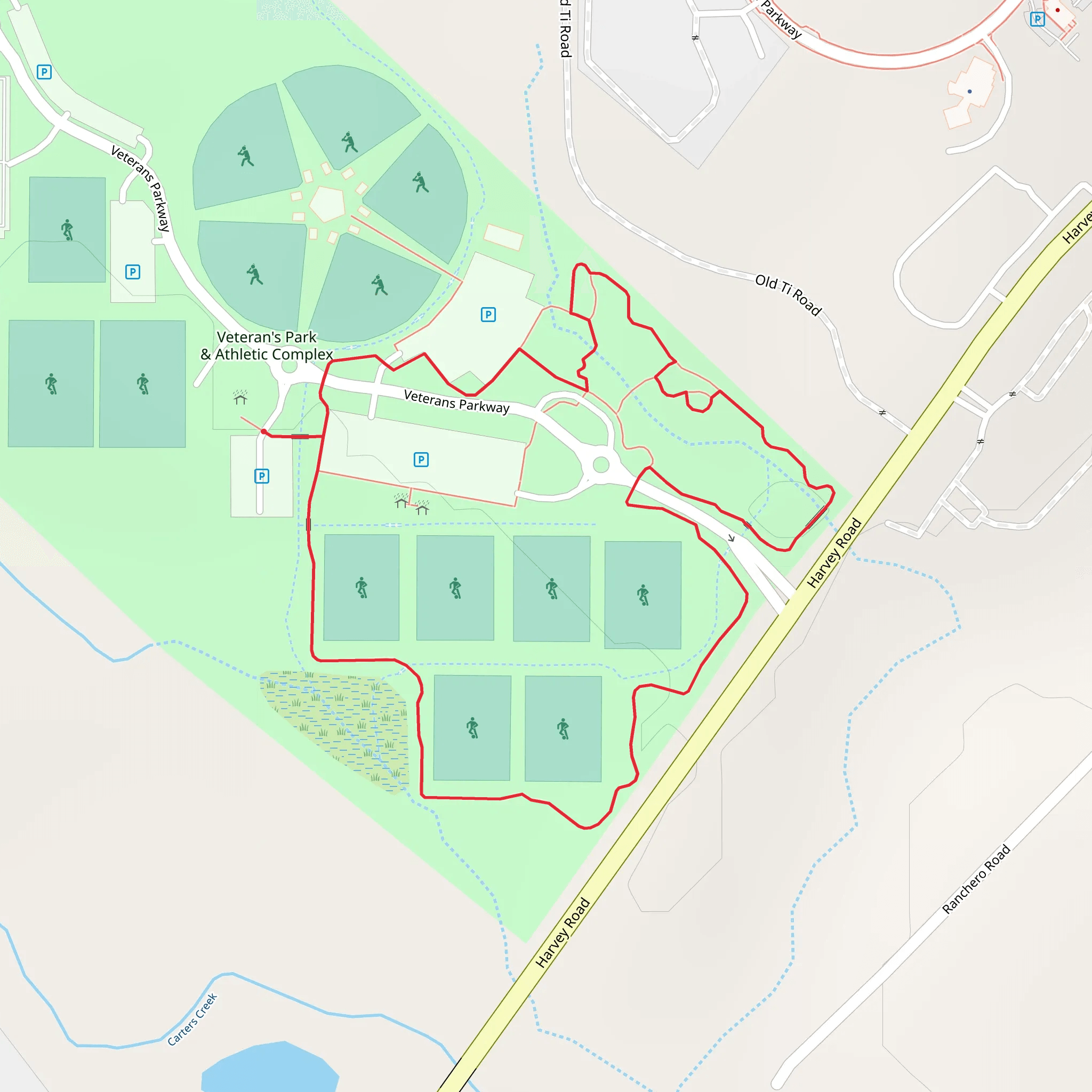 Veteran's Park and Athletic Complex Loop - South mobile static map