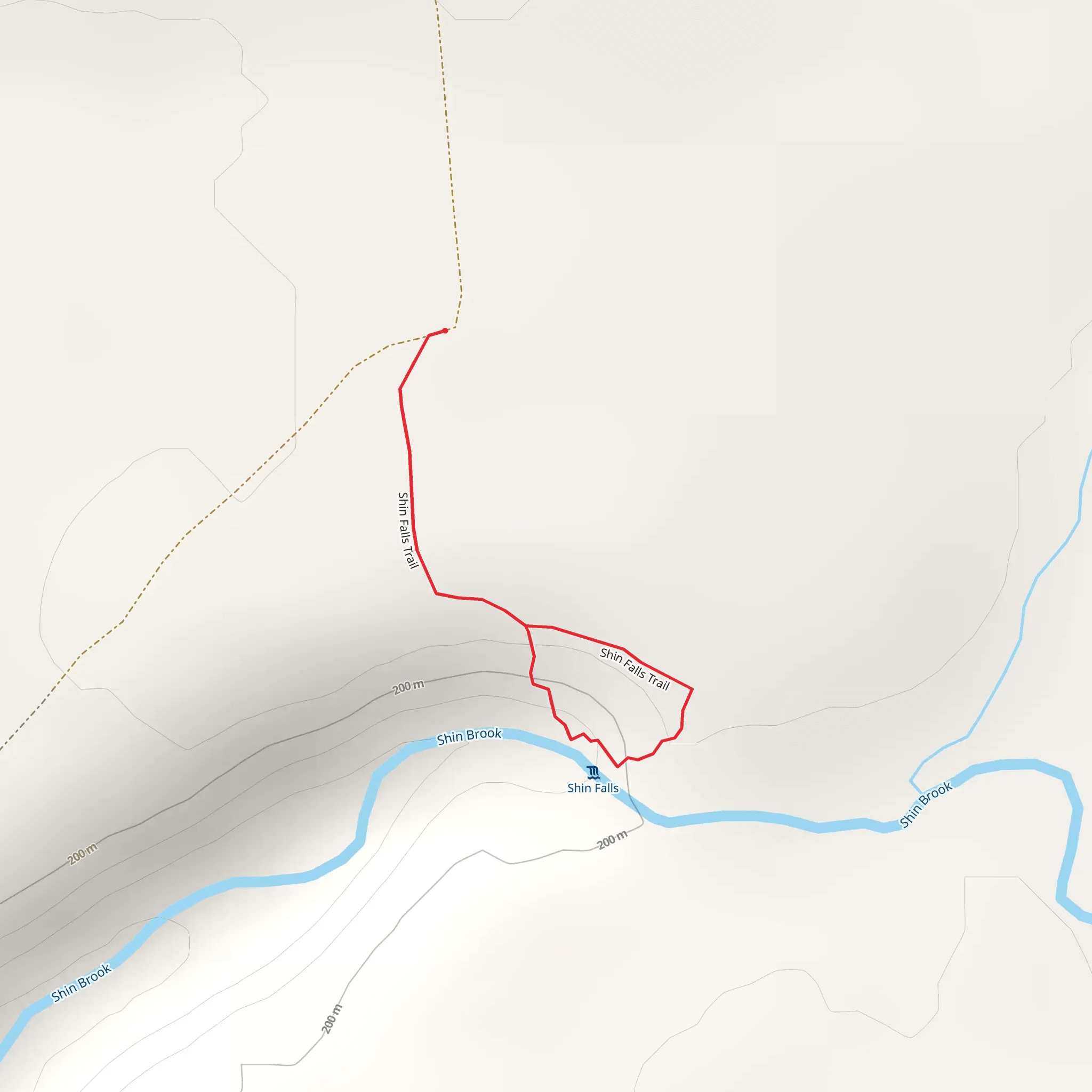 Shin Falls Trail mobile static map