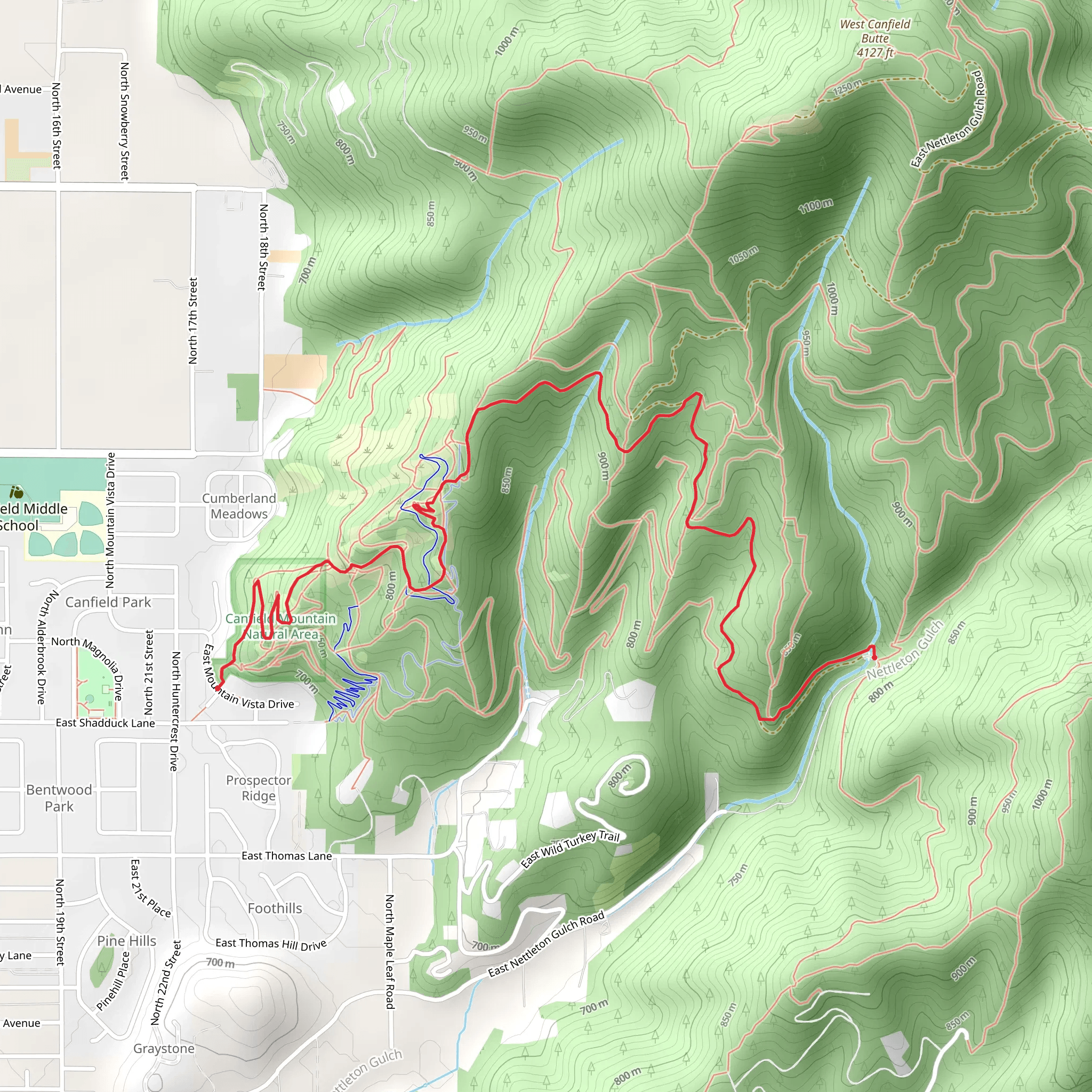 Trail 3, Trail A and Canfield Mountain Park Loop mobile static map