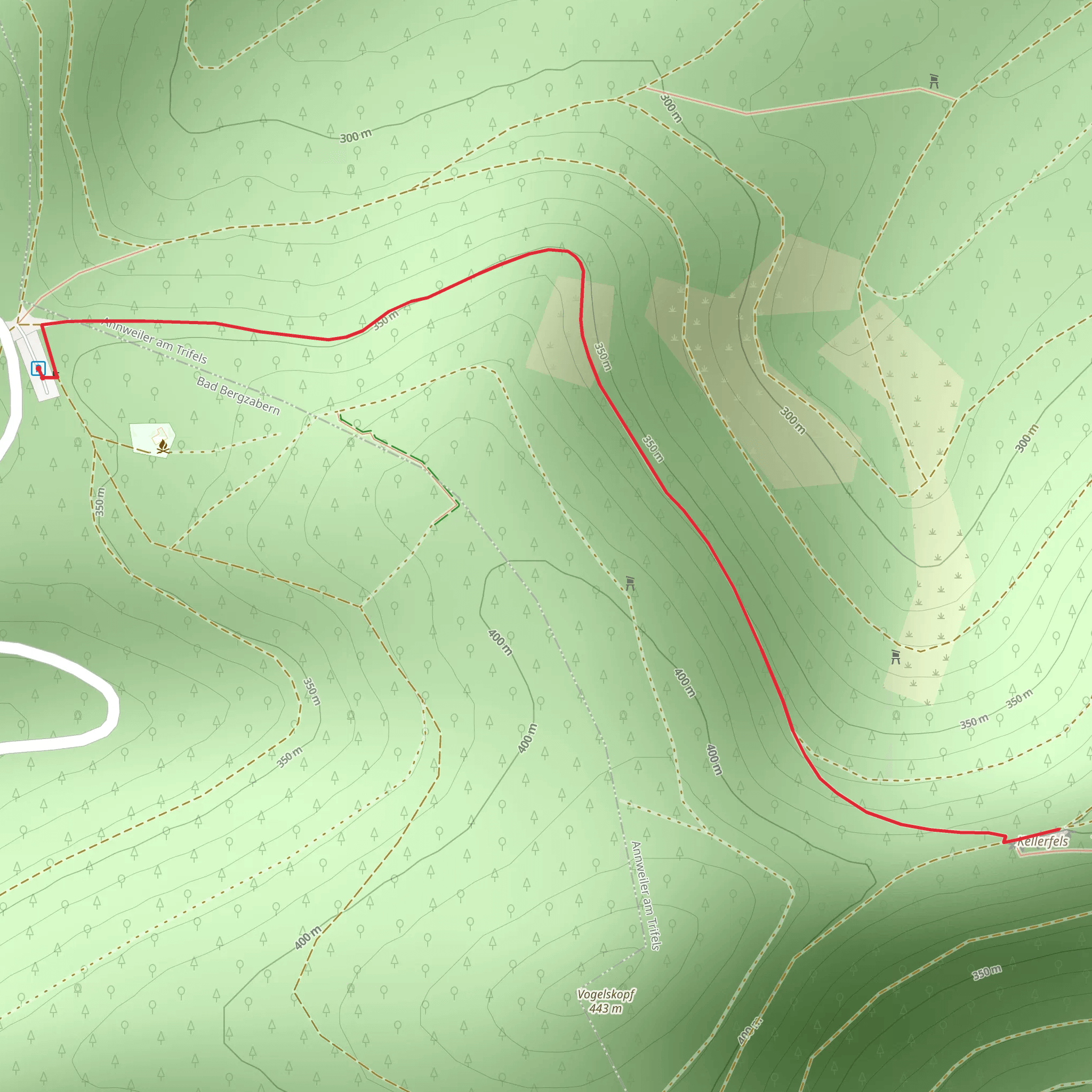 Kellerfels Park Walk via Rundwanderweg 26 Silz mobile static map