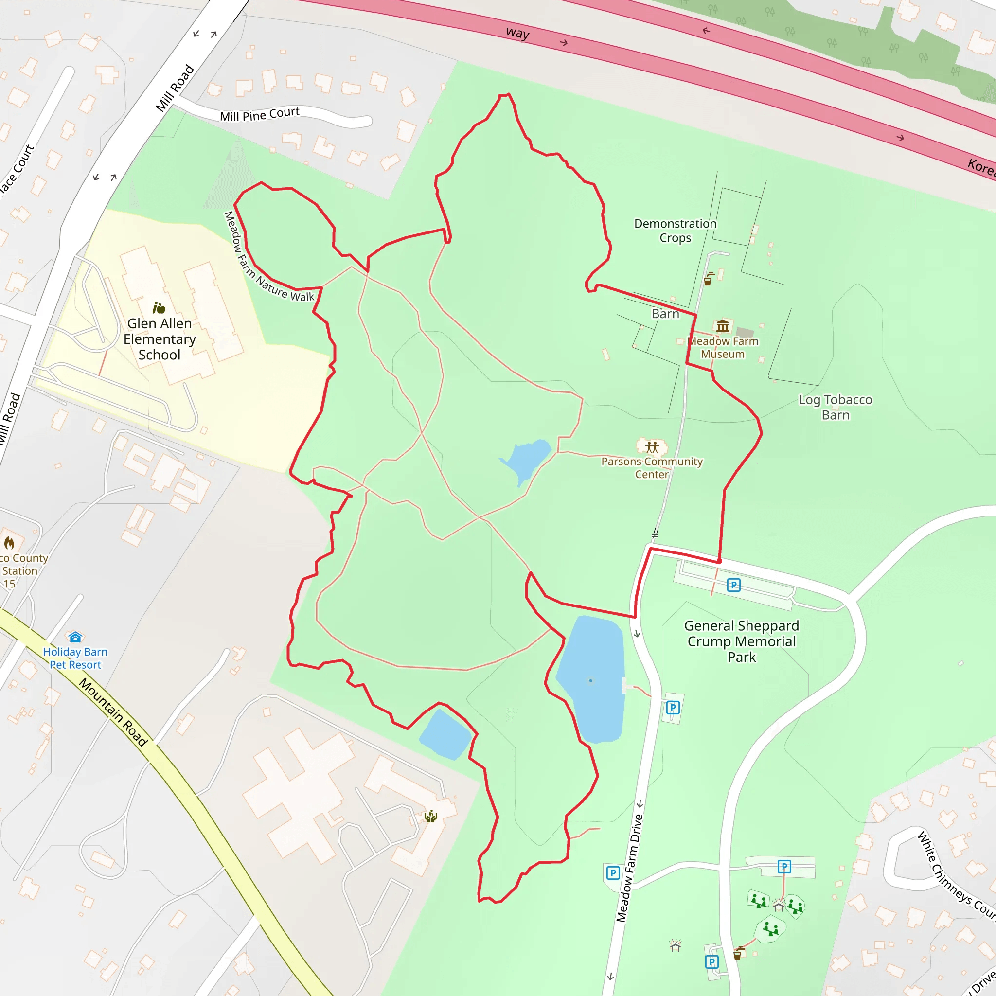 Meadow Farm Nature Walk Loop mobile static map