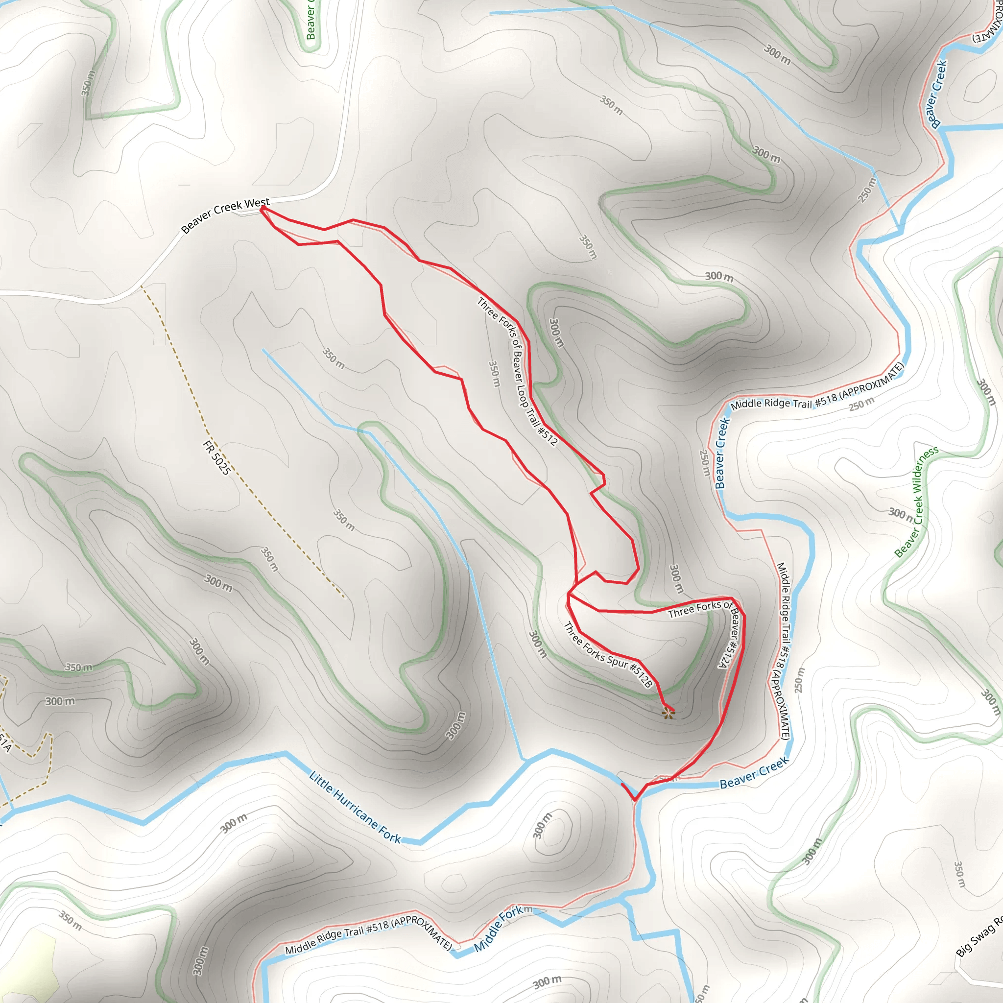 Three Forks of Beaver Loop Trail mobile static map