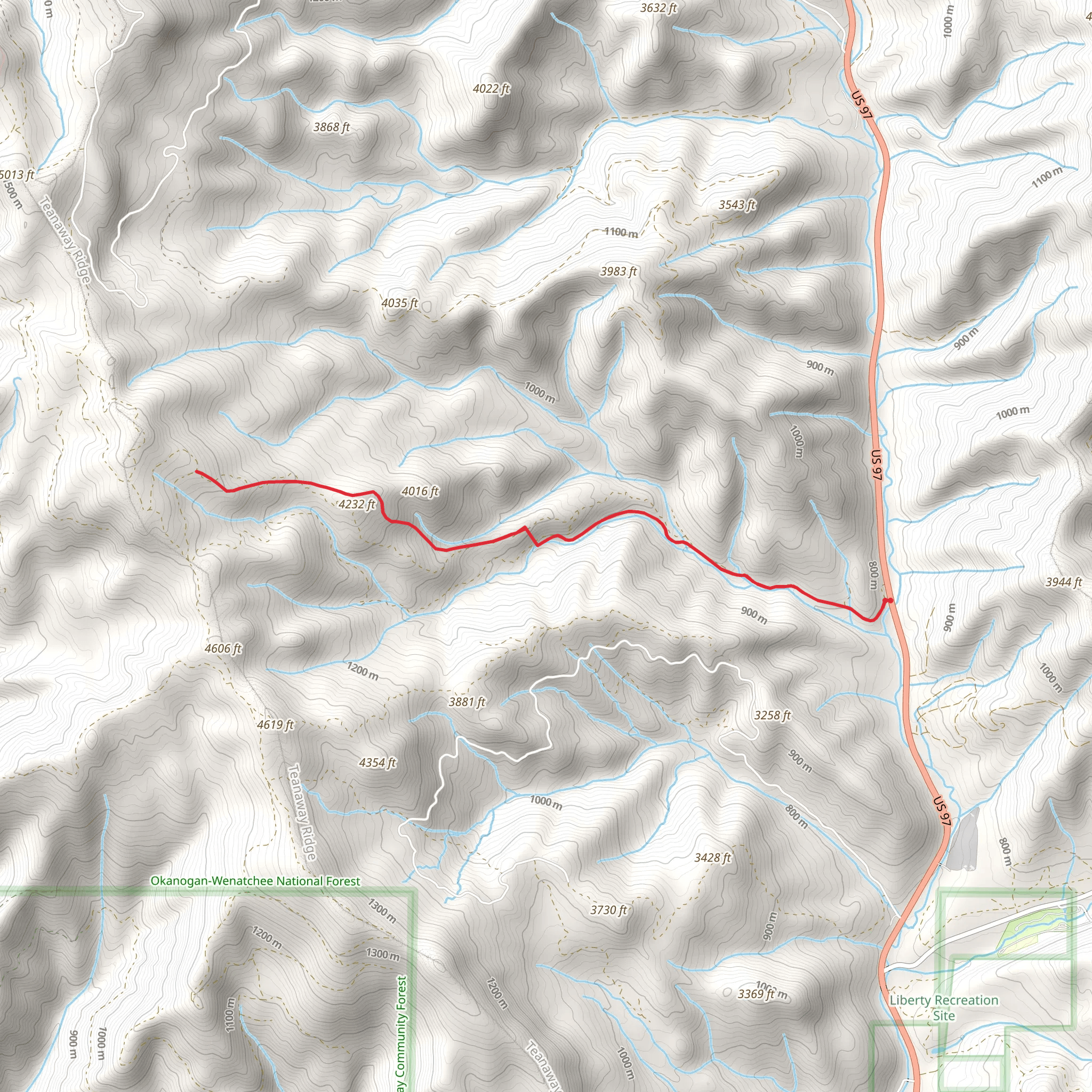 Baker Ridge Trail mobile static map