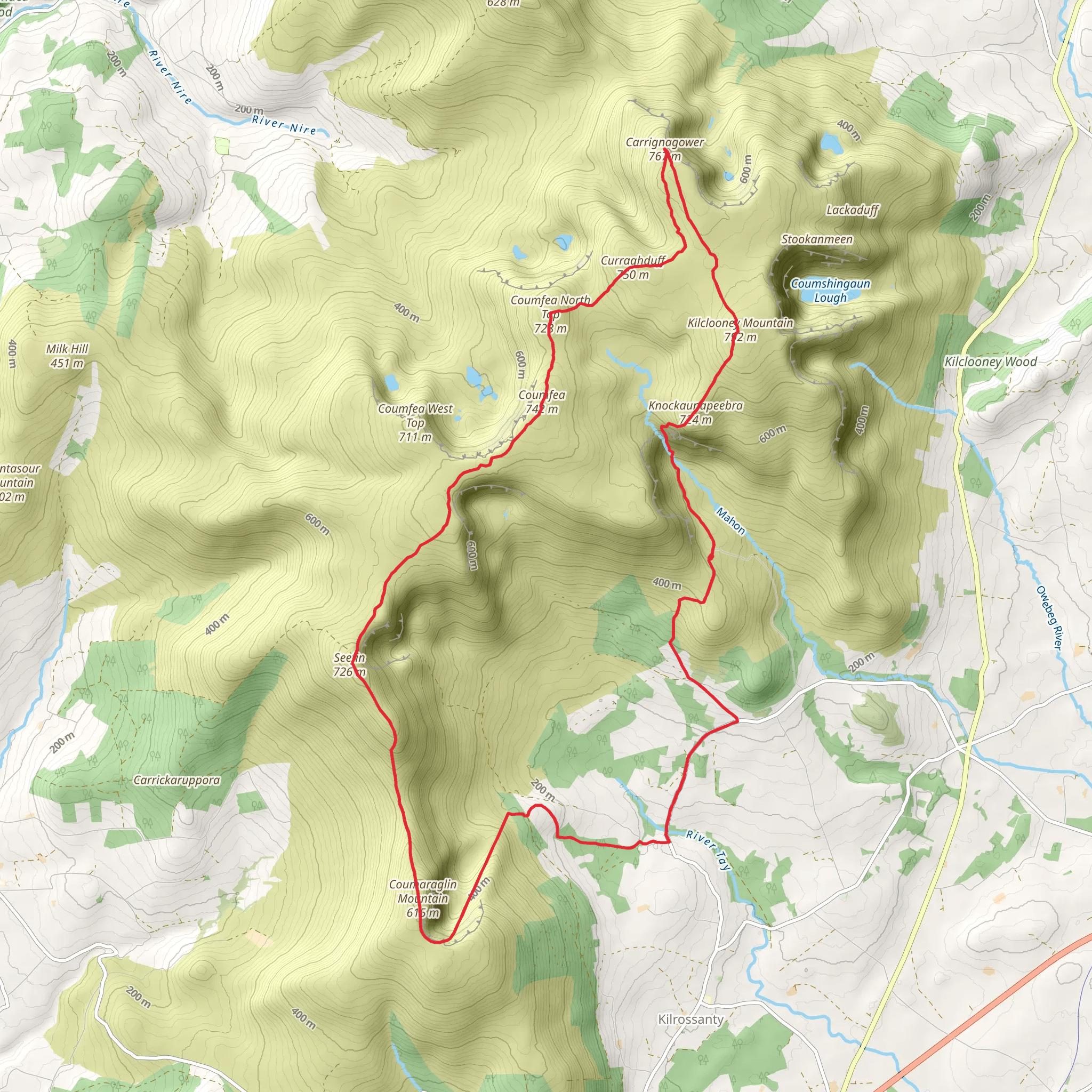 Comeraghs Mountain Loop mobile static map