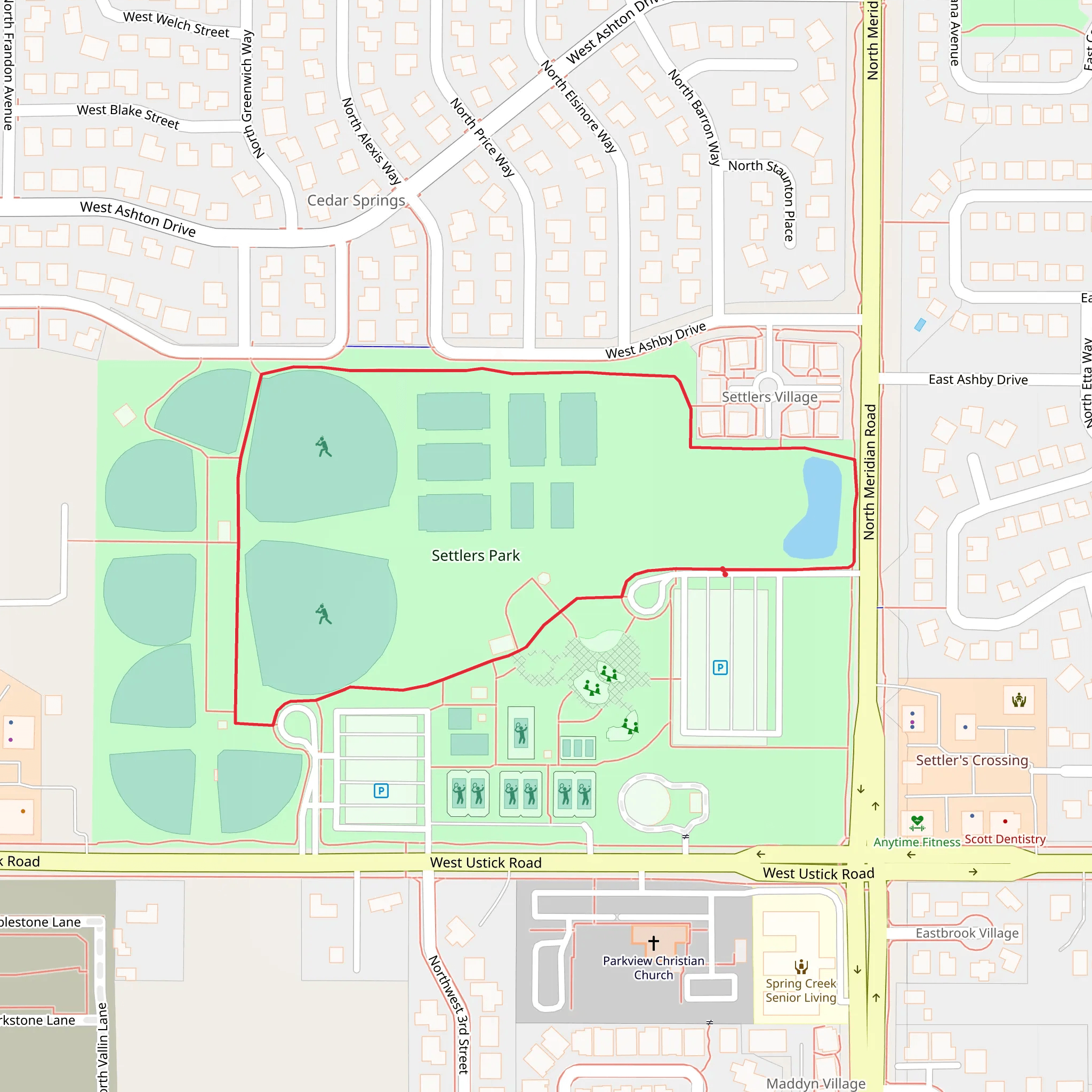 Settlers Park Loop mobile static map