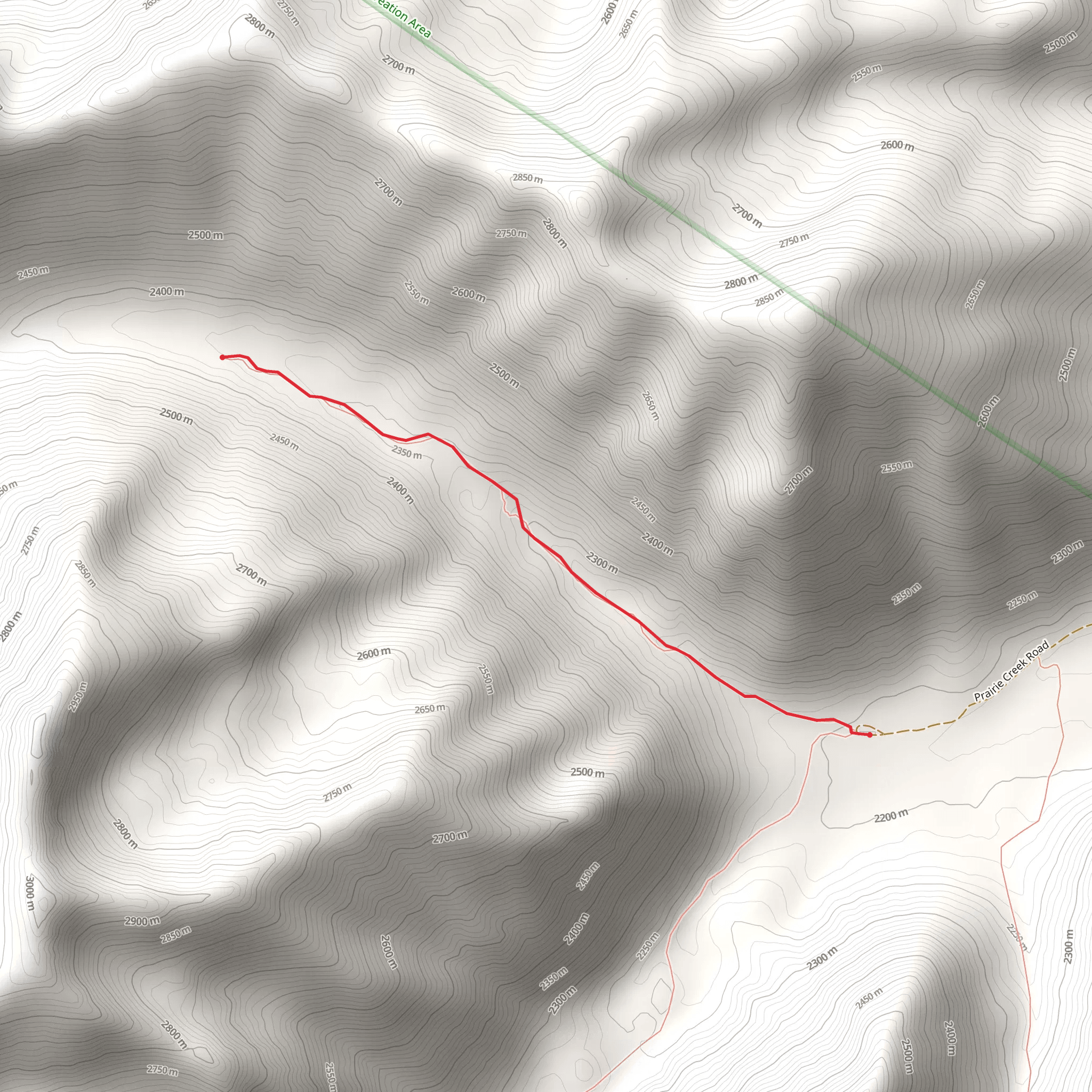 West Fork Prairie Creek mobile static map