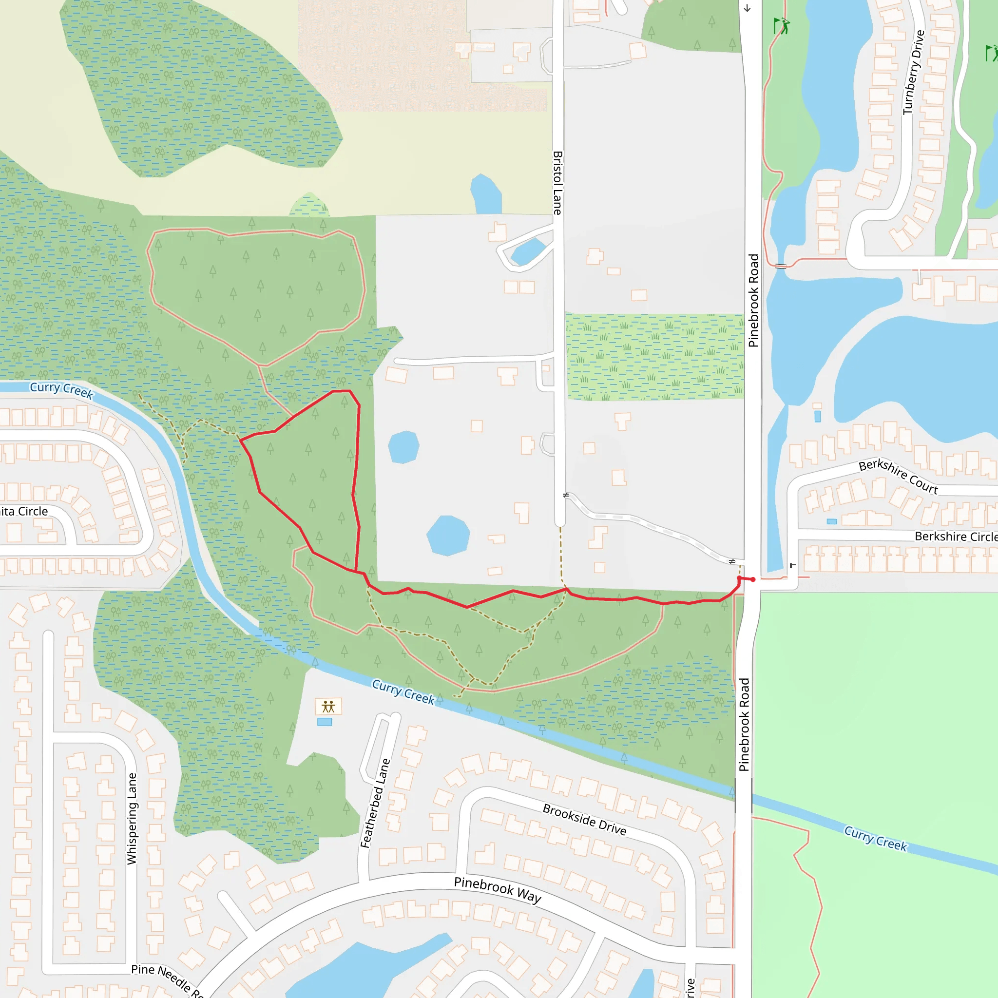 Loop beside Curry Creek from Pinebrook Road mobile static map
