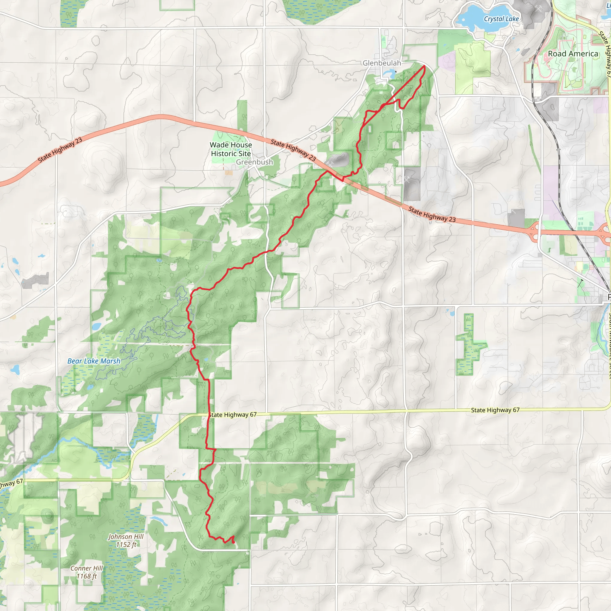 Ice Age Trail - Glenbeulah mobile static map
