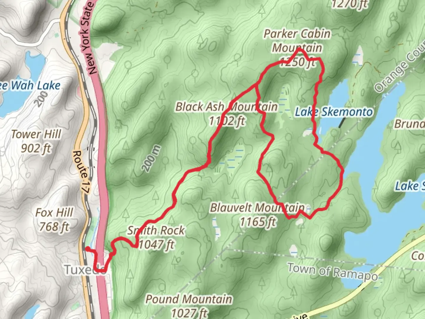 An image depicting the trail Smith Rock, Black Ash Mountain and Parker Cabin Mountain via Triangle Trail Loop and its surrounding area.