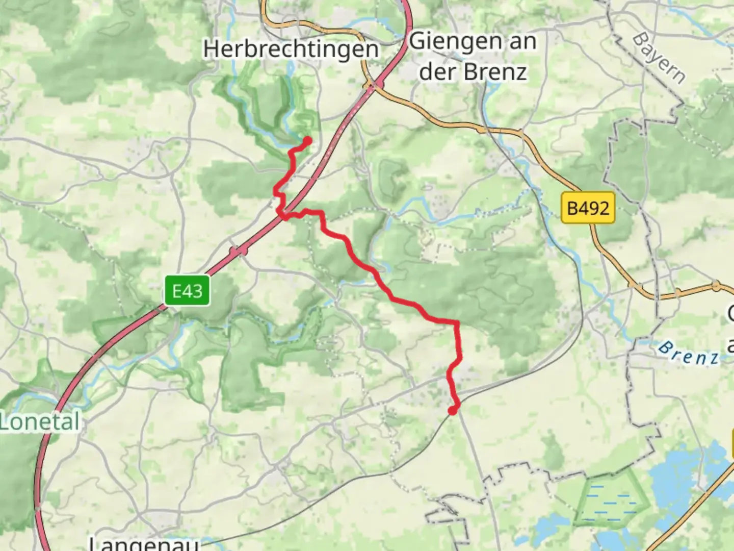 An image depicting the trail Eselsburg to Niederstotzingen Walk and its surrounding area.