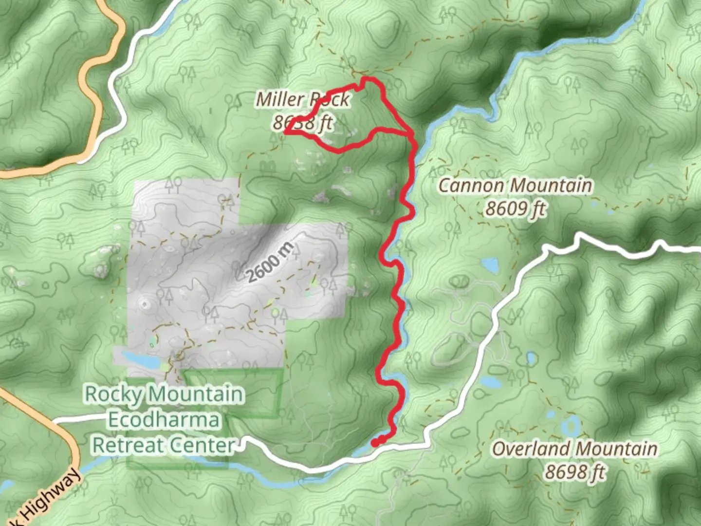 An image depicting the trail Miller Rock via Ceran Saint Vrain Trail and its surrounding area.