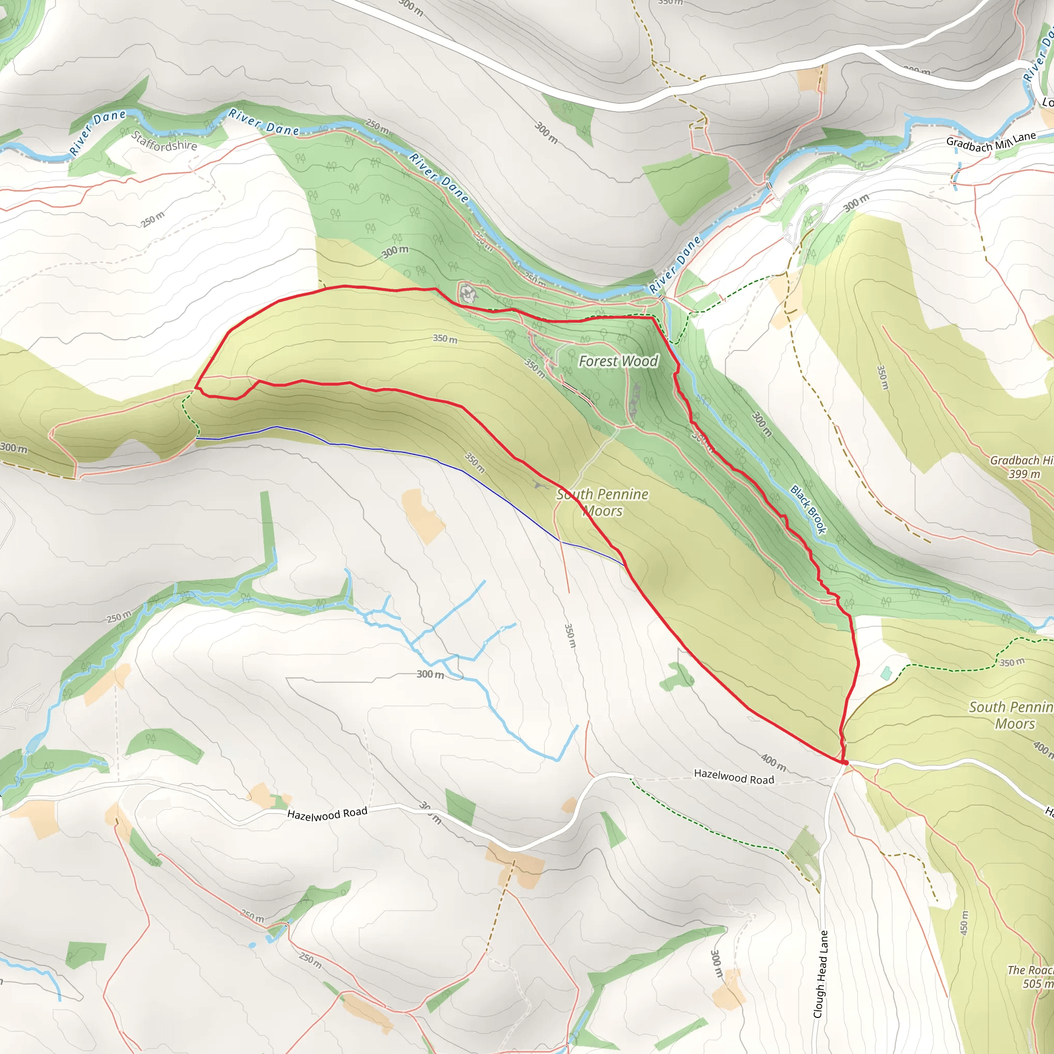 Roach End - Gradbach Wood mobile static map