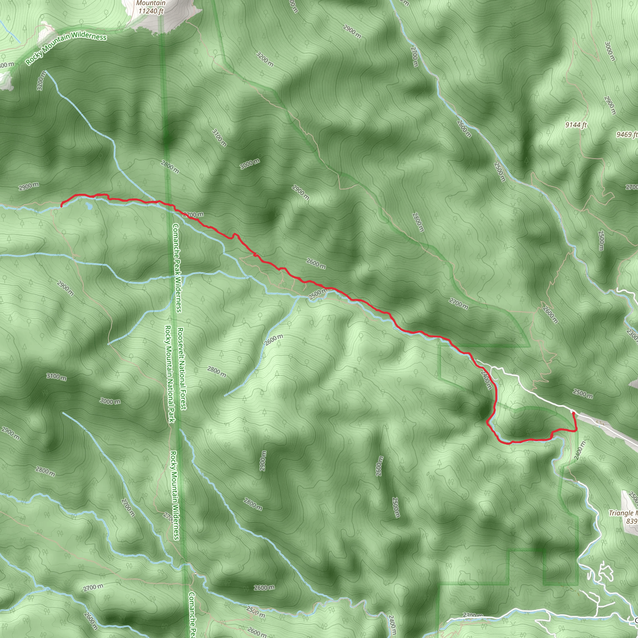 North Fork Big Thompson River via North Fork Trail mobile static map