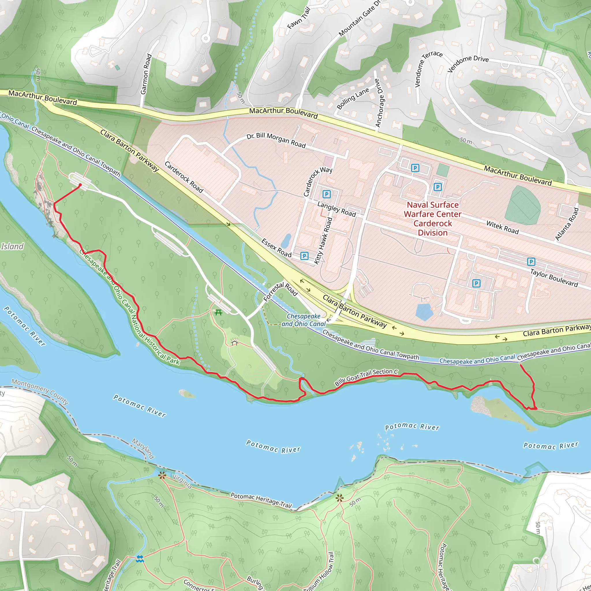 Billy Goat Trail Section C mobile static map