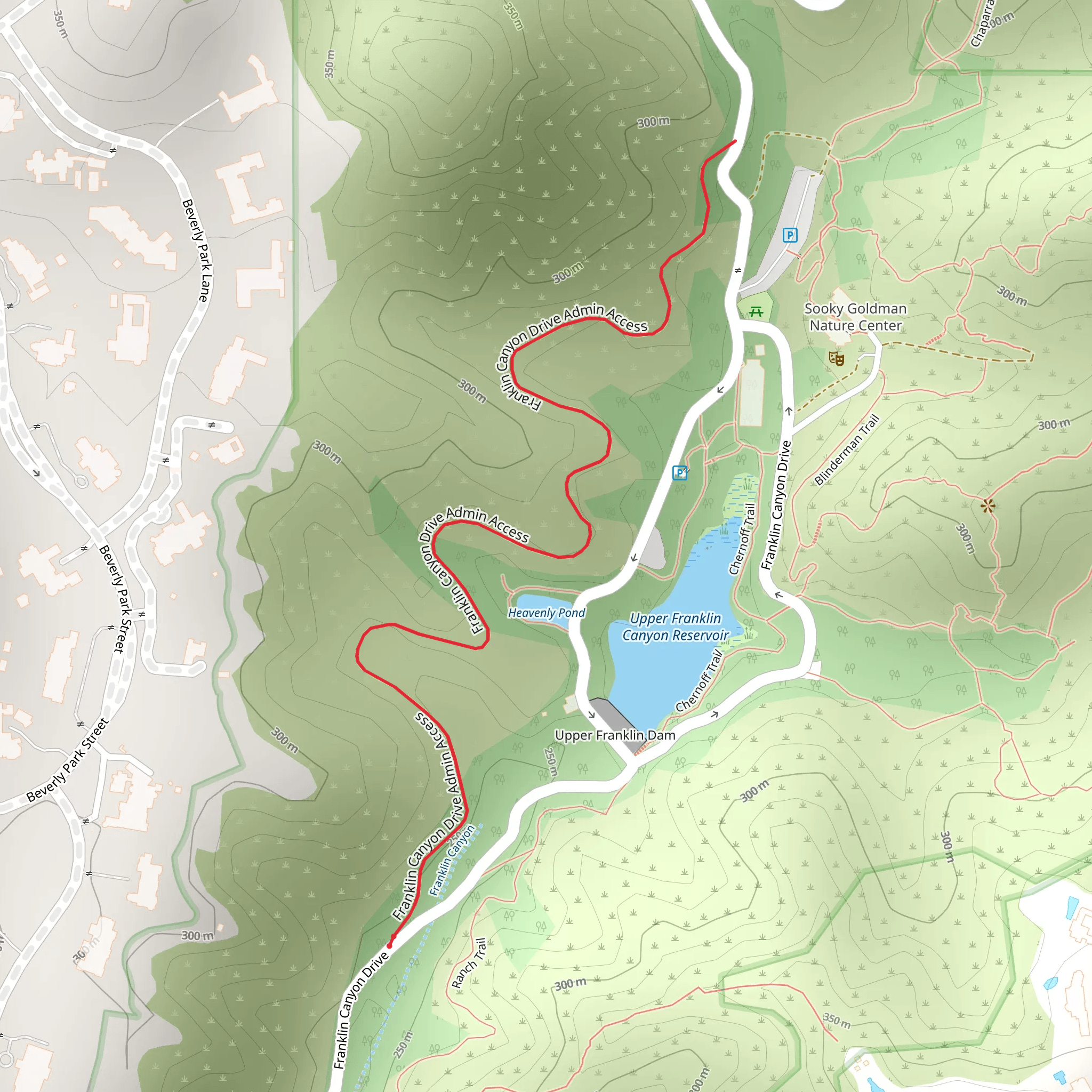Franklin Canyon Drive Trail mobile static map